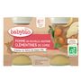 Voir la diapositive 2 : BABYBIO Petits pots compote pomme et clémentines bio dès 6 mois 2x130g