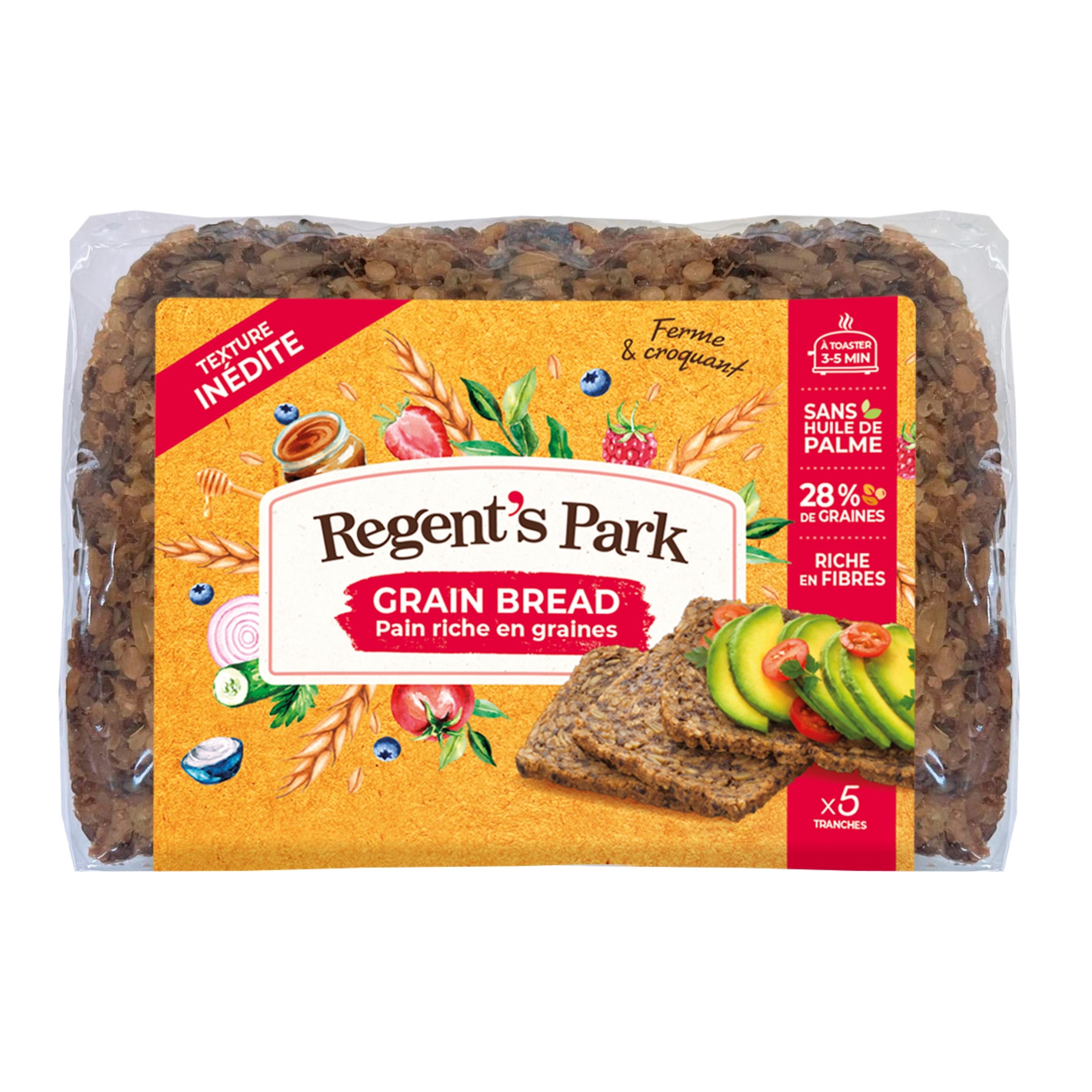 REGENT'S PARK Grain bread pain riche en graines 5 tranches 300g