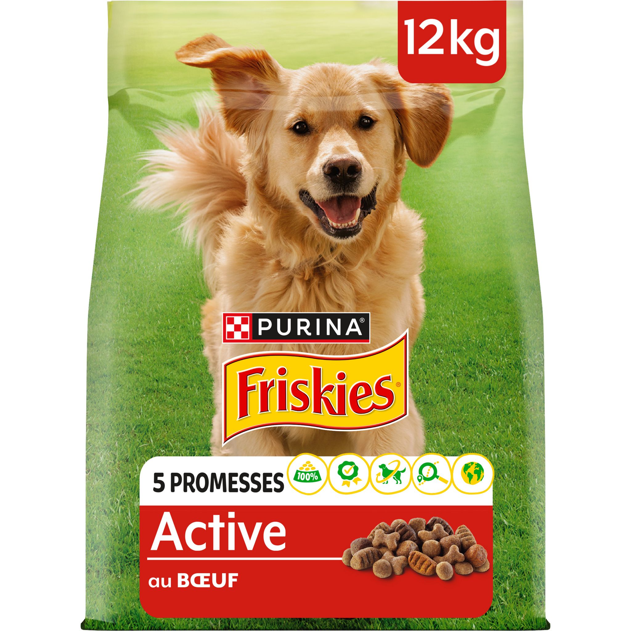 FRISKIES Croquettes Active Au Boeuf Pour Chien 12kg Pas Cher - Auchan.fr