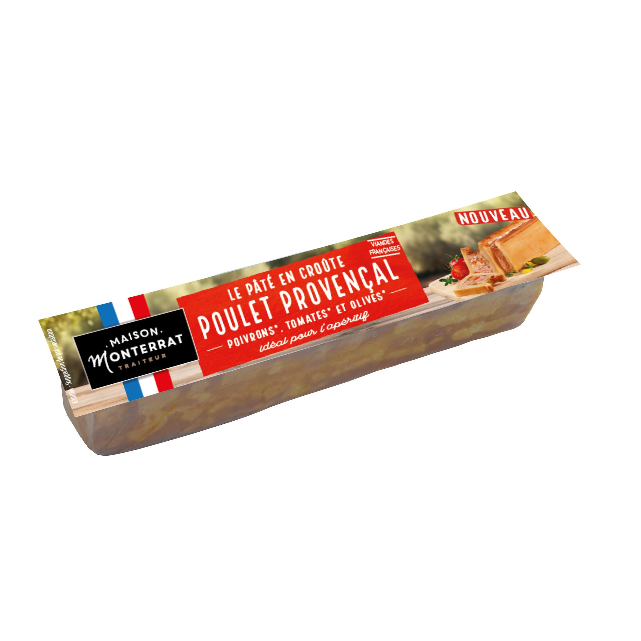 MAISON MONTERRAT Le pâté croûte cocktail poulet provençal 450g