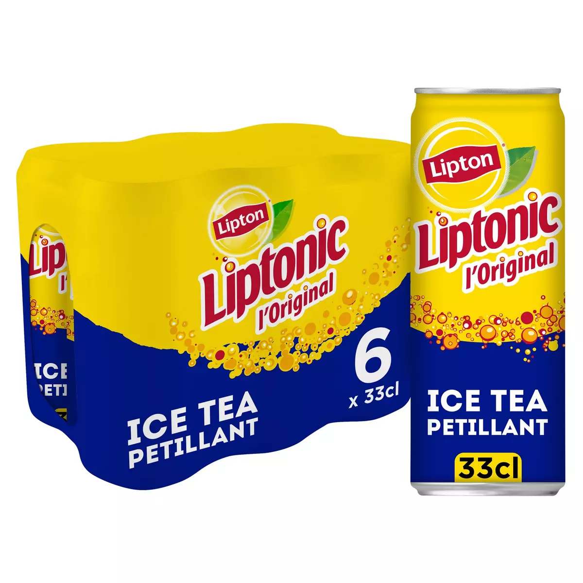 LIPTON Liptonic Boisson gazeuse à base de thé boîtes 6x33cl