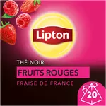 LIPTON Thé noir aux fruits rouges et à la fraise de France 20 sachets 30g