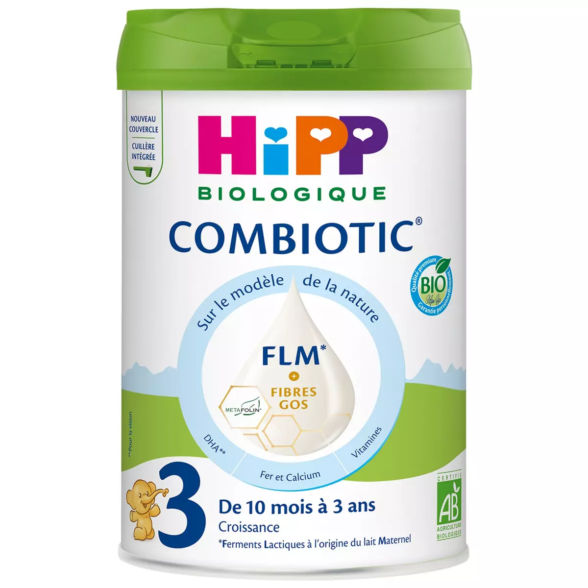 HIPP Combiotic FLM Lait de croissance 3 bio en poudre dès 10 mois 800g
