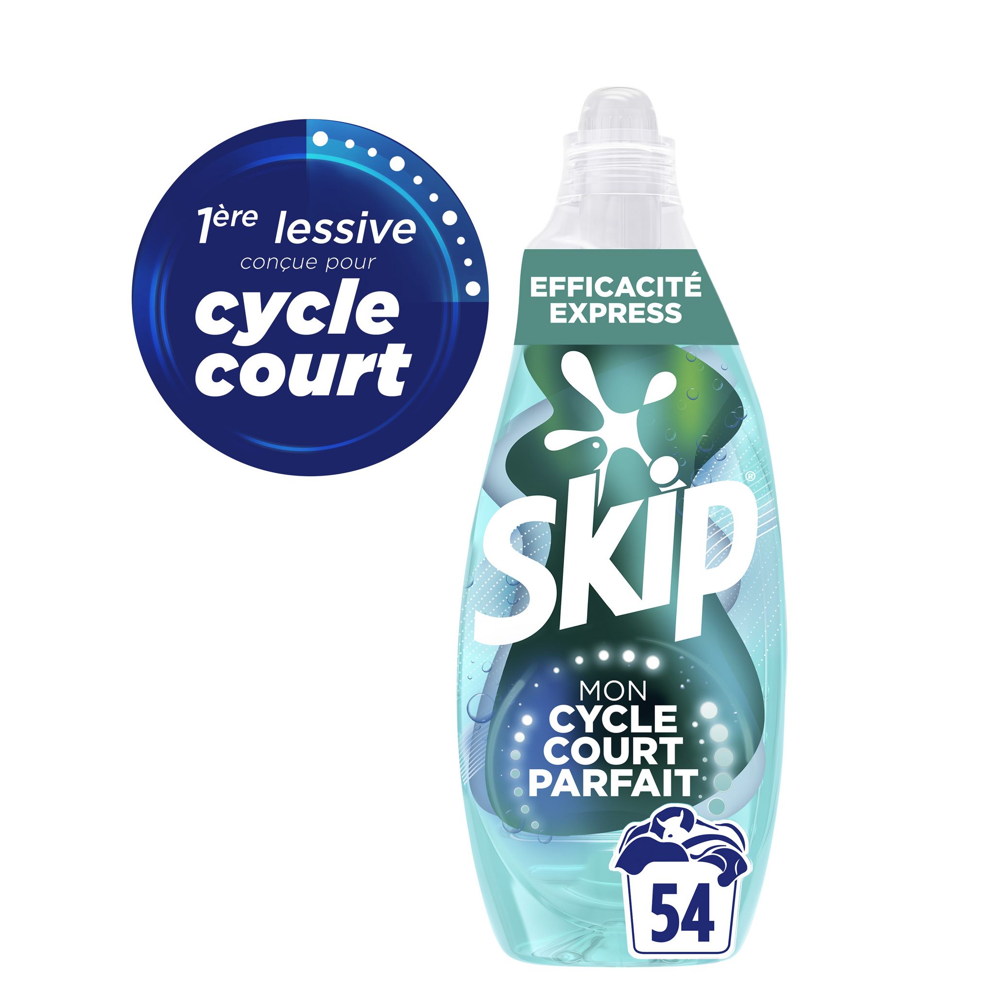 Voir la diapositive 2 : SKIP Lessive liquide mon cycle court parfait efficacité express 54 lavages 2,15l