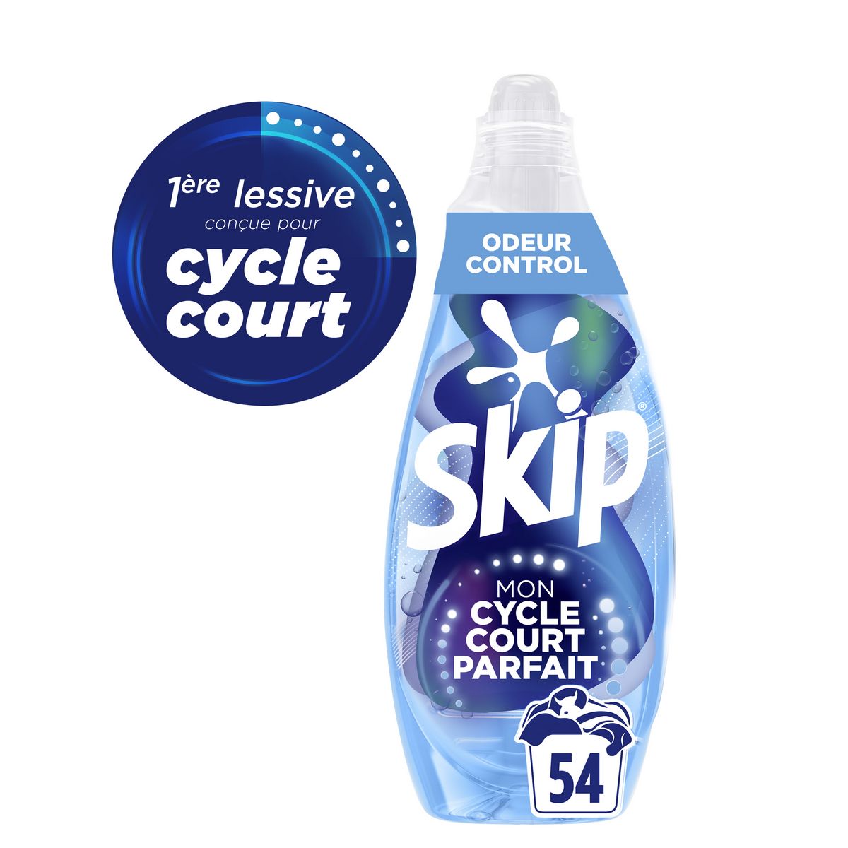 SKIP Lessive liquide cycle court parfait odeur control 54 lavages 2,2l