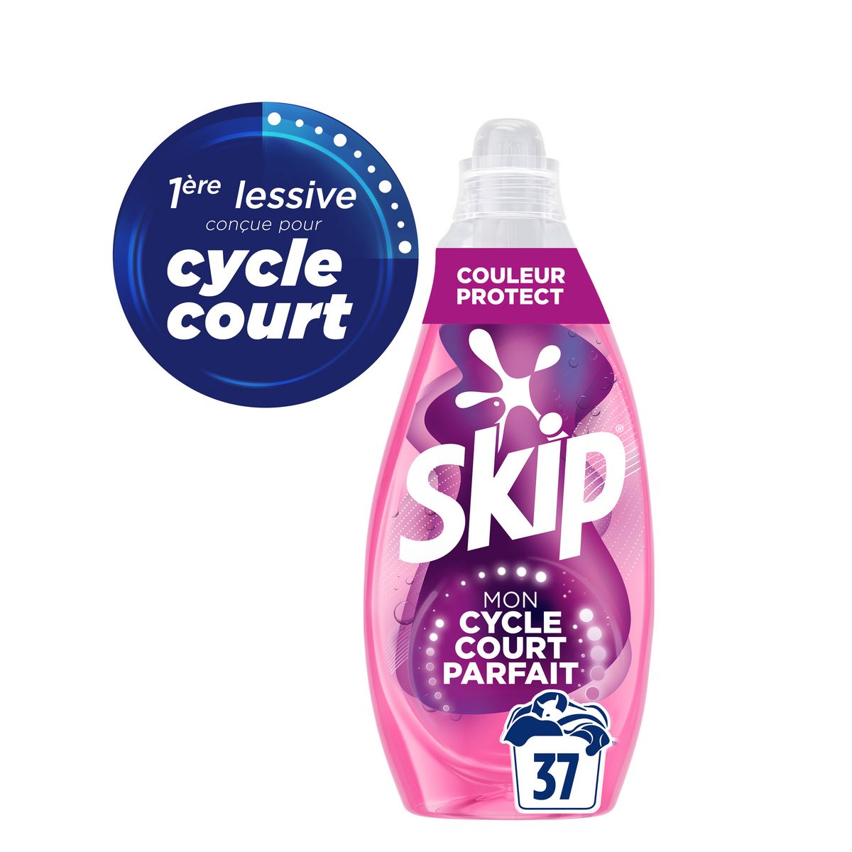 SKIP Lessive Liquide Cycle court Couleur Protect 37 lavages 1,5l