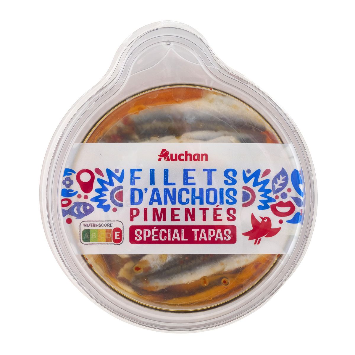 AUCHAN Filet d'anchois pimentés spécial tapas 100g