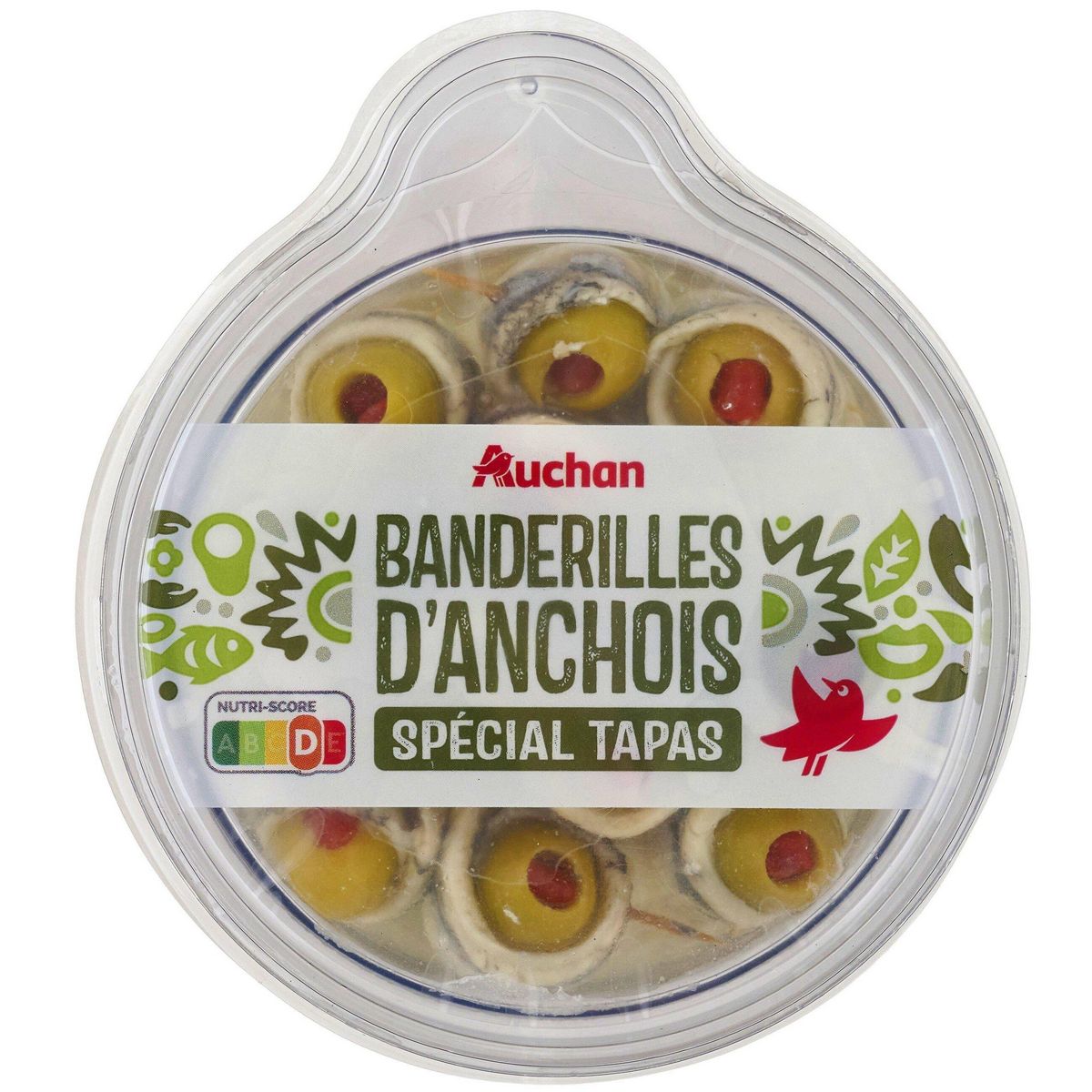 AUCHAN Banderilles d'anchois 120g