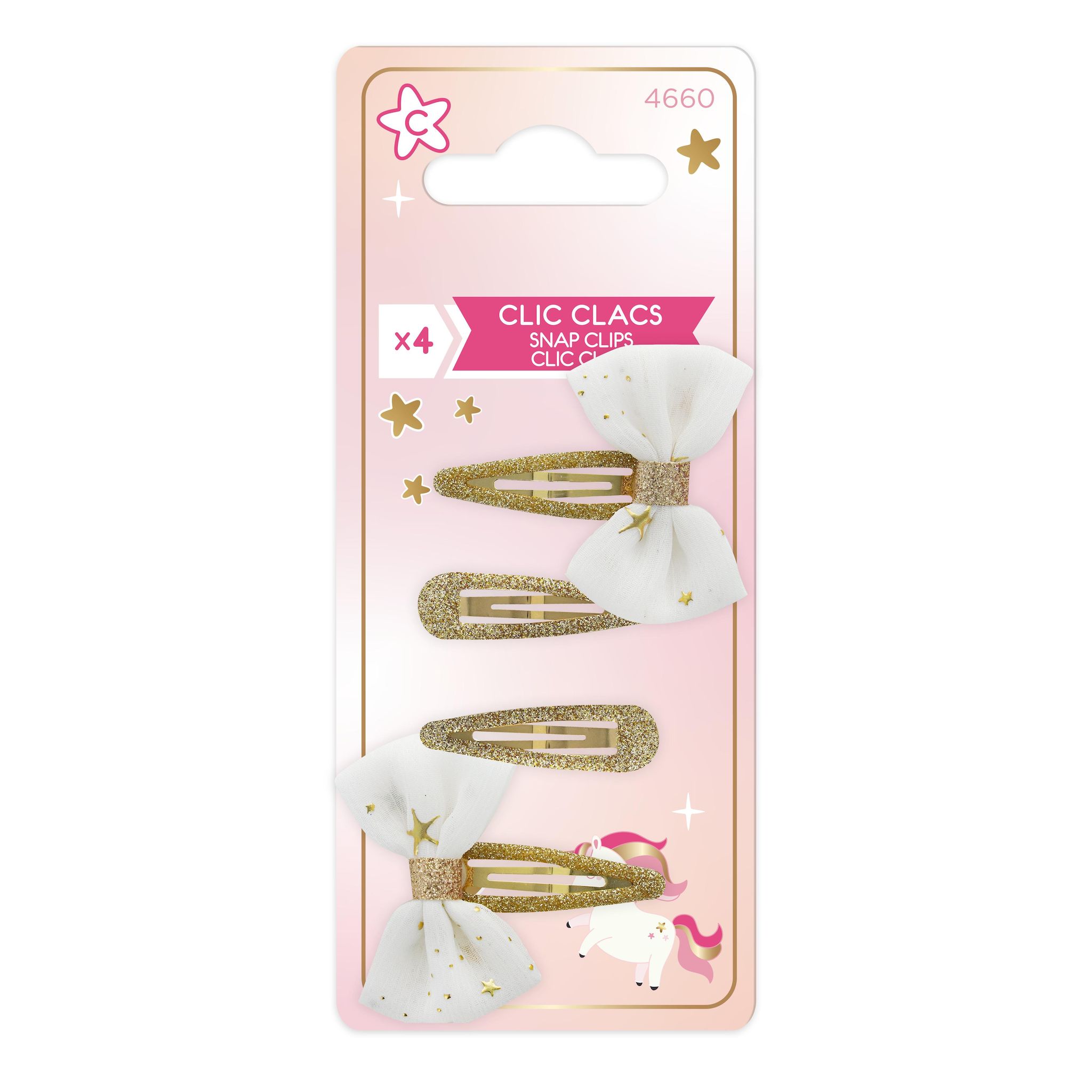 PRINCESSE LILI Barrettes clics clacs cheveux enfants 4 pièces