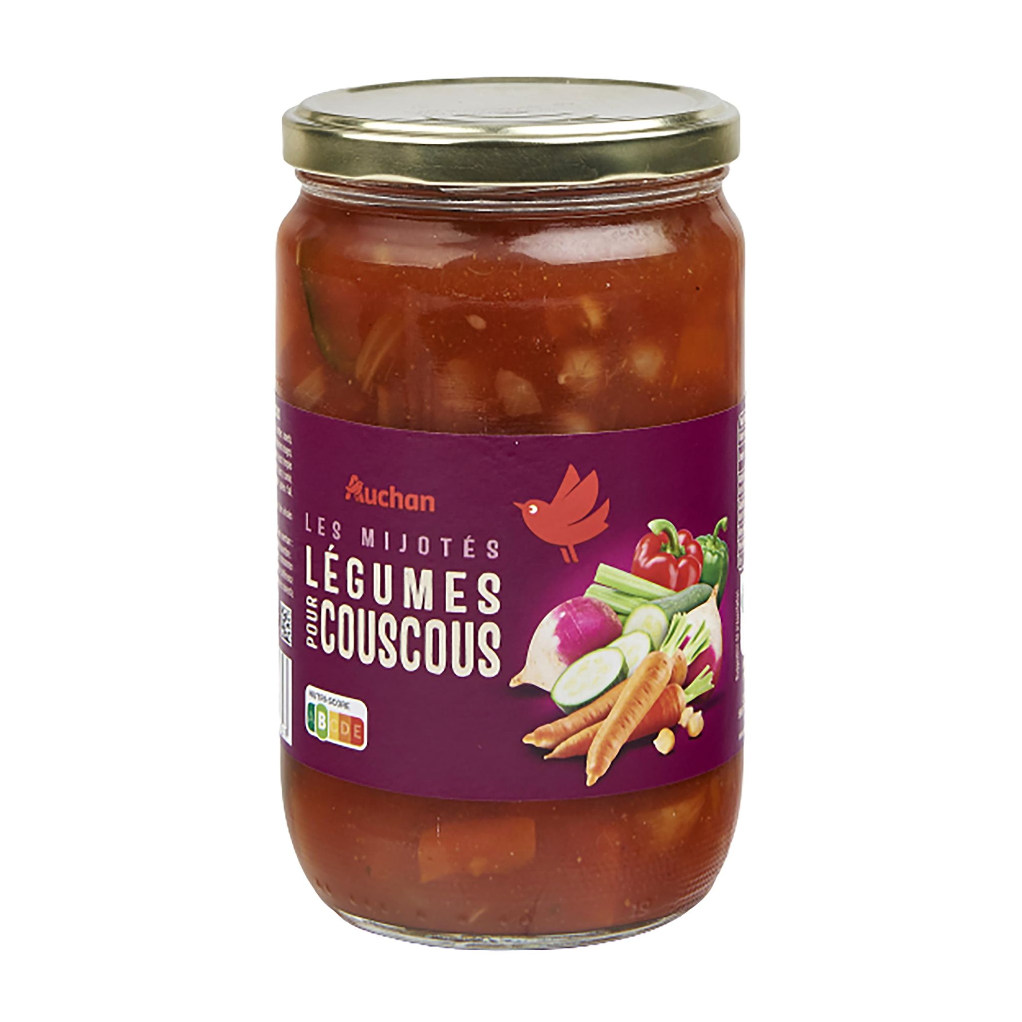 Voir la diapositive 3 : AUCHAN Les mijotés légumes pour couscous en bocal 660g