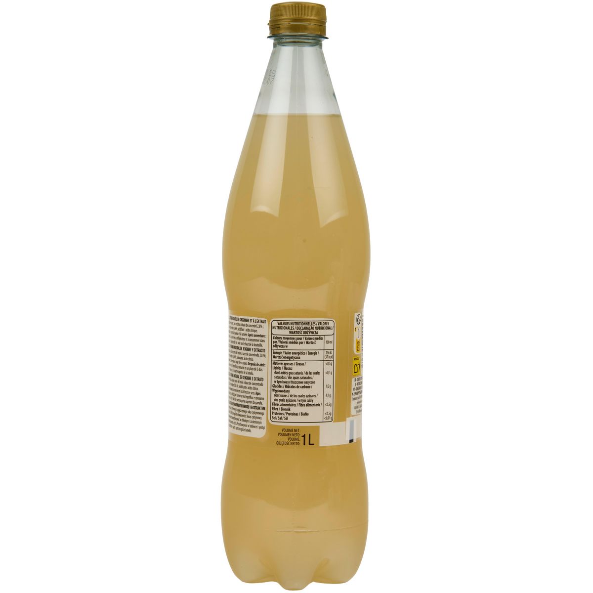 AUCHAN Boisson gazeuse au ginger beer sans alcool 1l