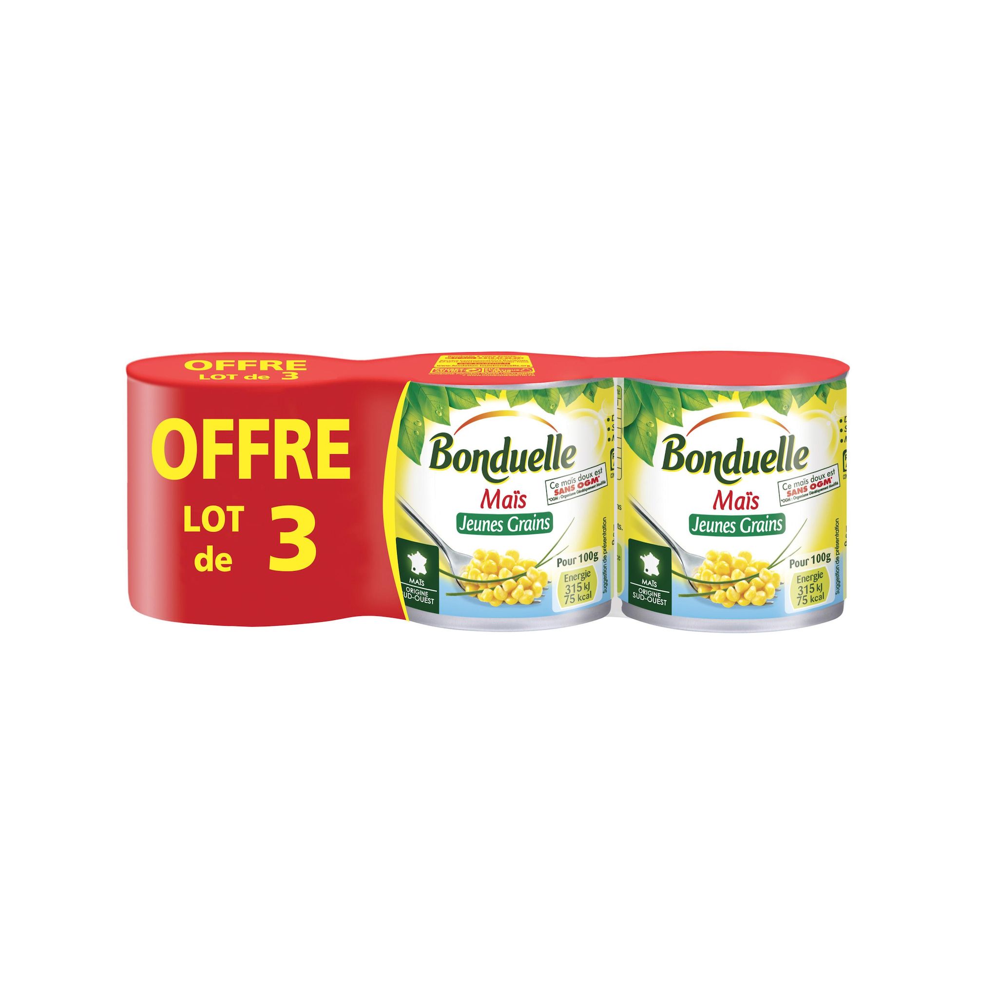 BONDUELLE Maïs jeunes grains 3x140g