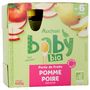 Voir la diapositive 3 : AUCHAN BABY BIO Gourde purée de fruits à la pomme poire dès 6 mois 4x85g