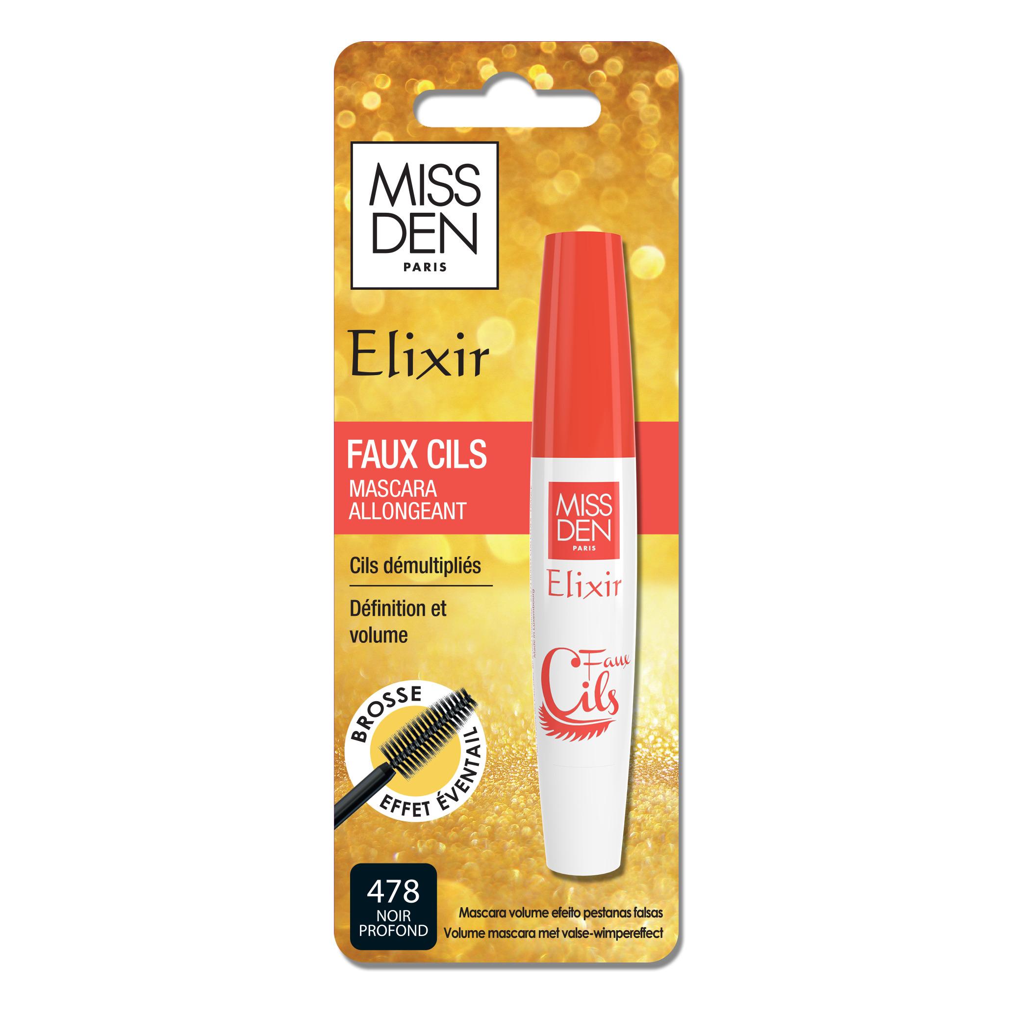 MISS DEN Elixir Faux Cils Mascara allongeant 478 noir profond 11ml