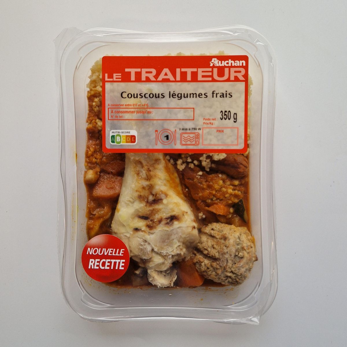 AUCHAN LE TRAITEUR Couscous légumes frais 1 part 350g