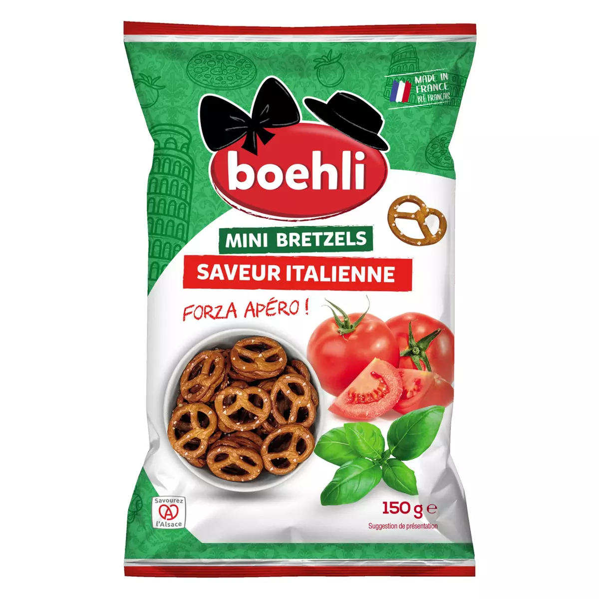 BOEHLI Mini bretzels saveur italienne 150g