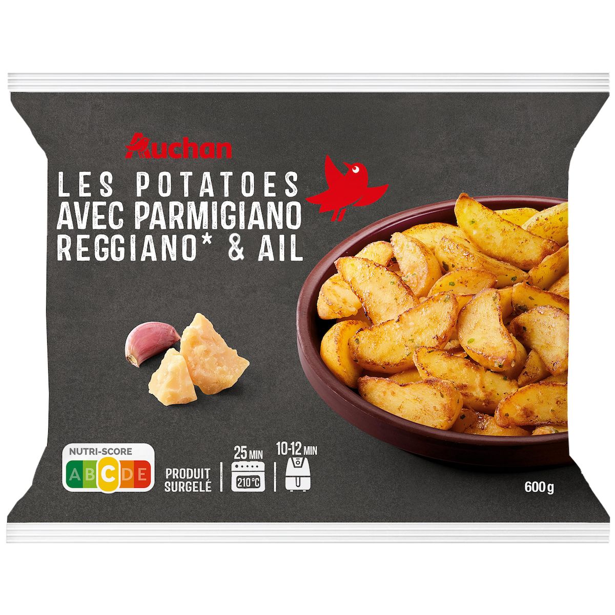 AUCHAN Potatoes au parmigiano reggiano et ail 600g