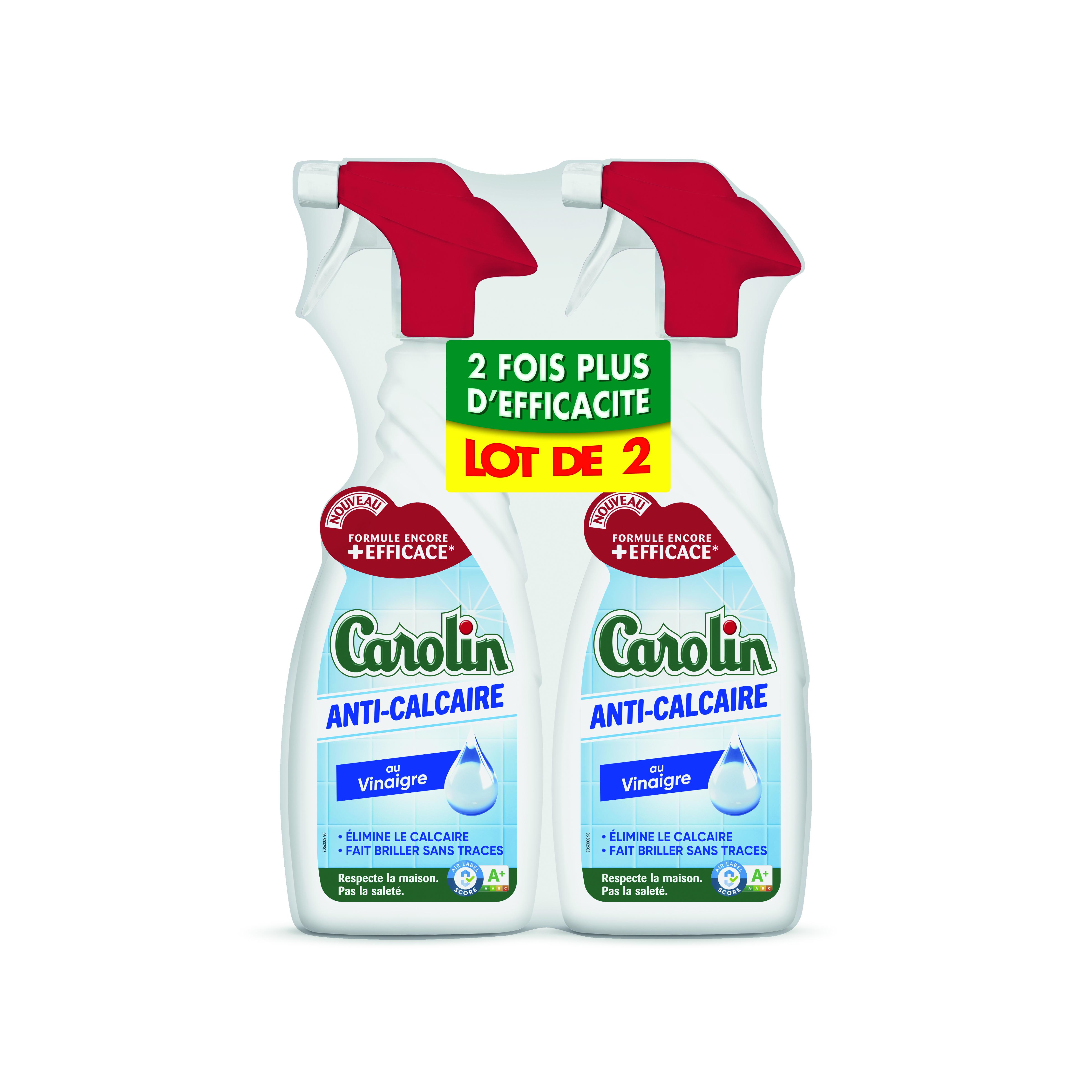 CAROLIN Spray anti-calcaire au vinaigre 2x650ml