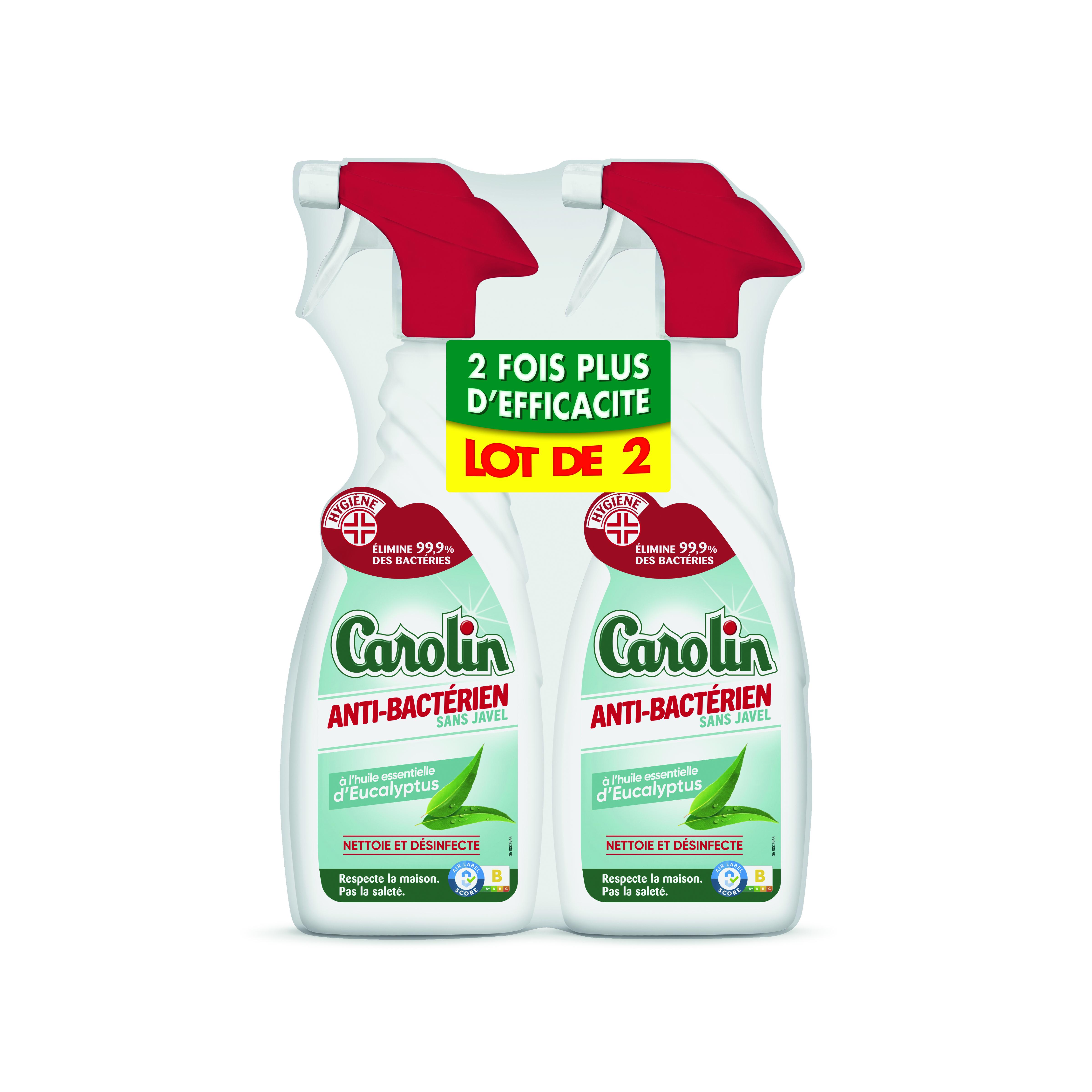 CAROLIN Pistolet antibactérien à l'huile essentielle d'eucalyptus sans javel 650ml 2