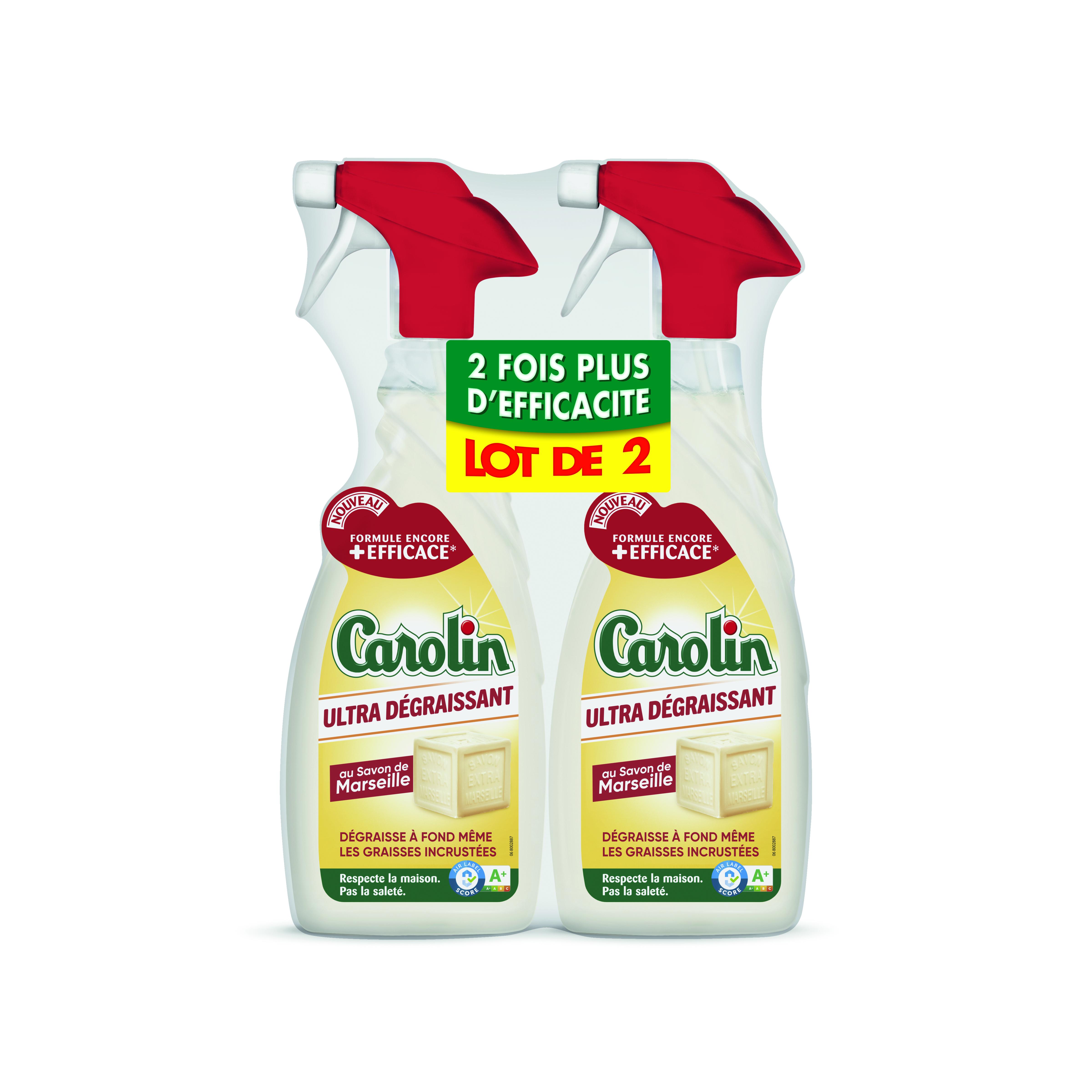 CAROLIN Pistolet ultra dégraissant au savon de Marseille lot de 2 1,3L