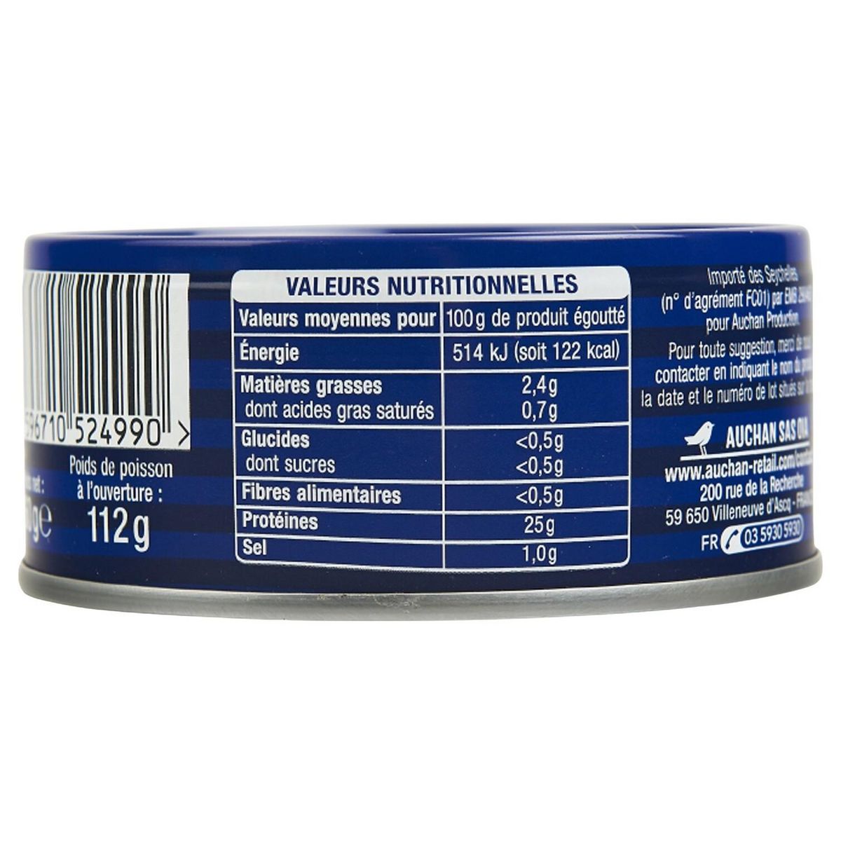 AUCHAN Thon blanc 112g