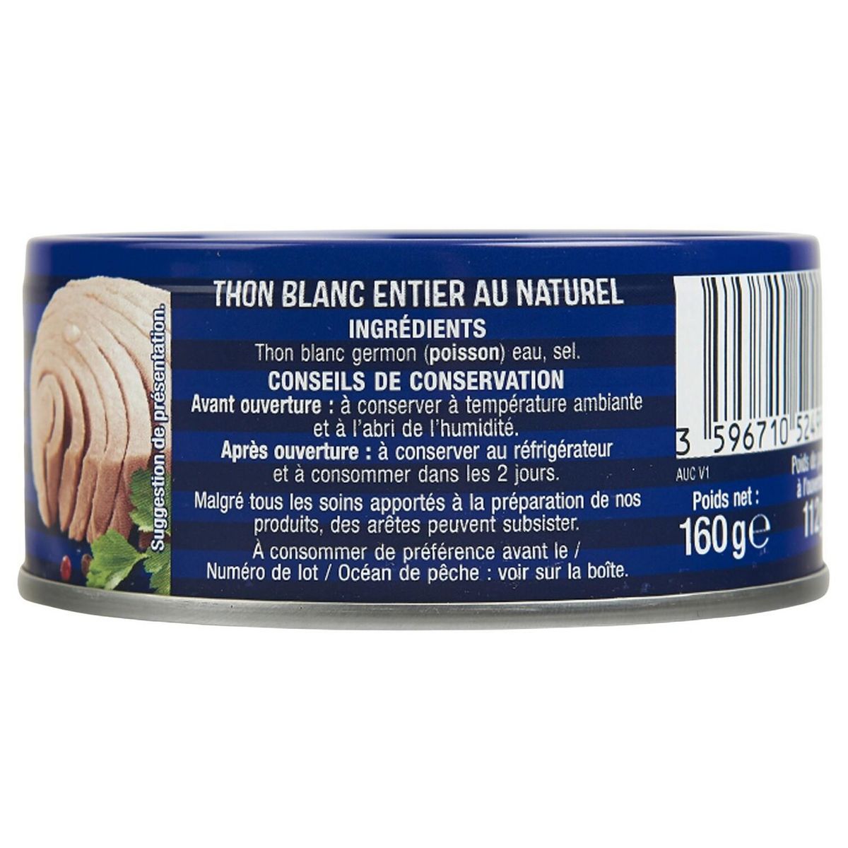 AUCHAN Thon blanc 112g
