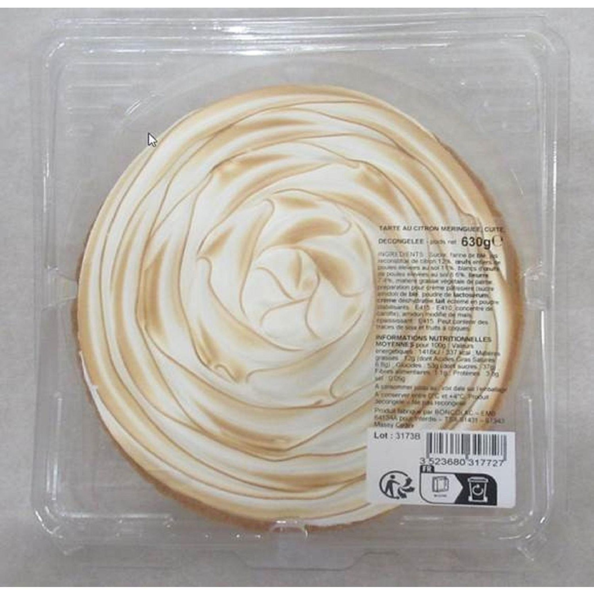 NO NAME Tarte au citron meringuée 630g