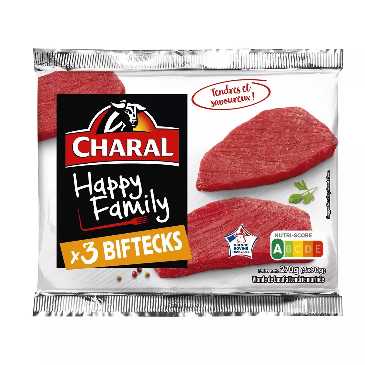 CHARAL Happy Family Biftecks 3x90g