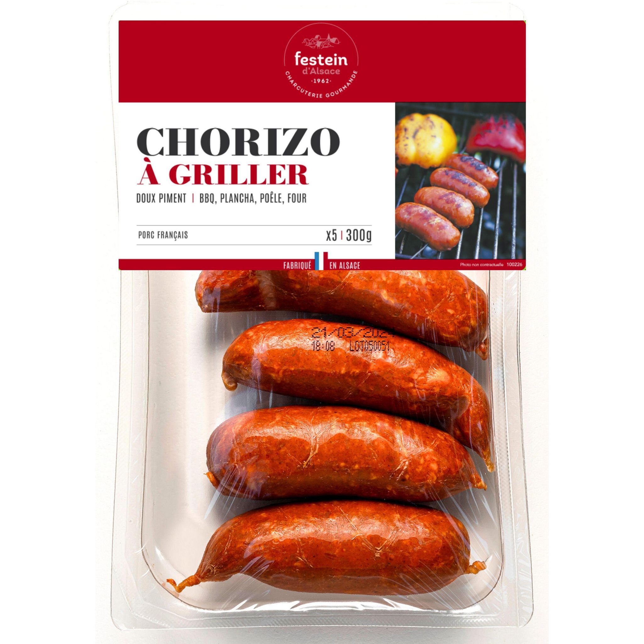 FESTEIN D'ALSACE Chorizo à griller 5 pièces 300g