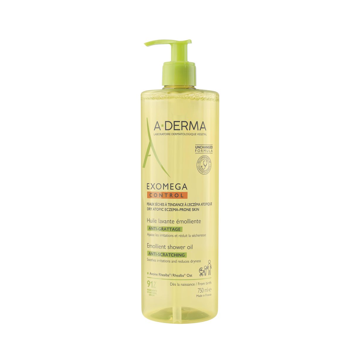 A-DERMA Huile lavante anti grattage peaux très sèches eczéma atopique 750ml