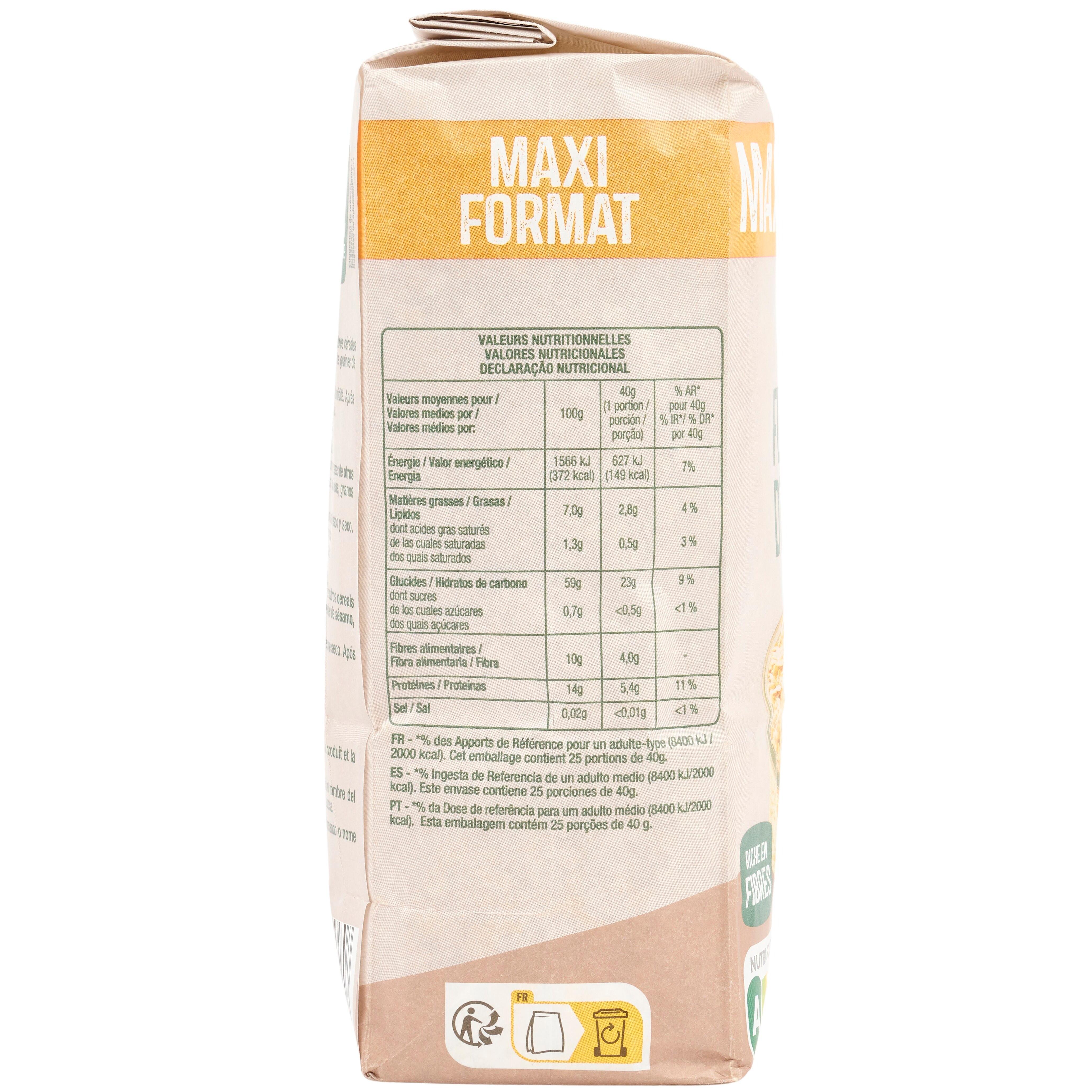 Voir la diapositive 2 : AUCHAN Flocons d'avoine Maxi format 1kg
