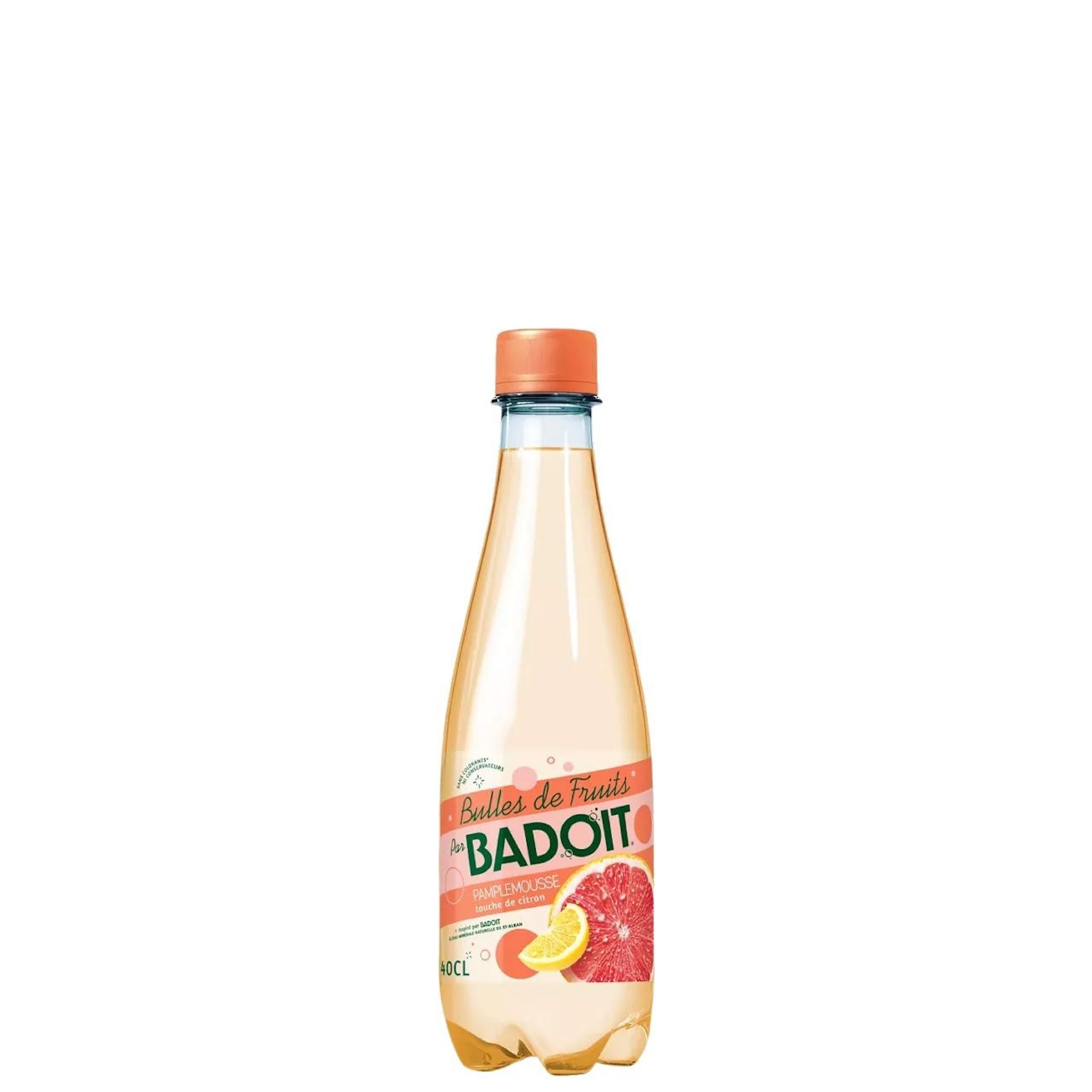 BADOIT Eau gazeuse Bulles de fruits aromatisée pamplemousse citron 40cl