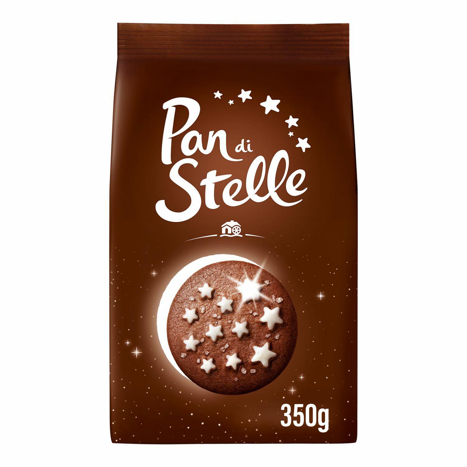 MULINO BIANCO Biscuits au lait cacao et chocolat pan di stelle 350g