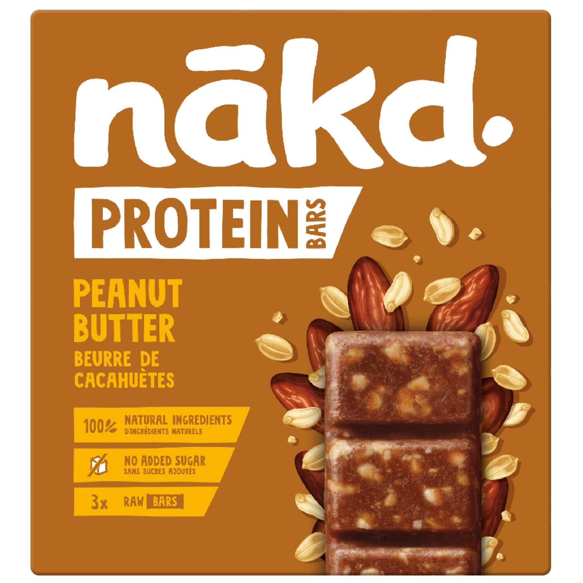 NAKD Barre protéinée aux dattes et cacahuètes 135g 3 barres