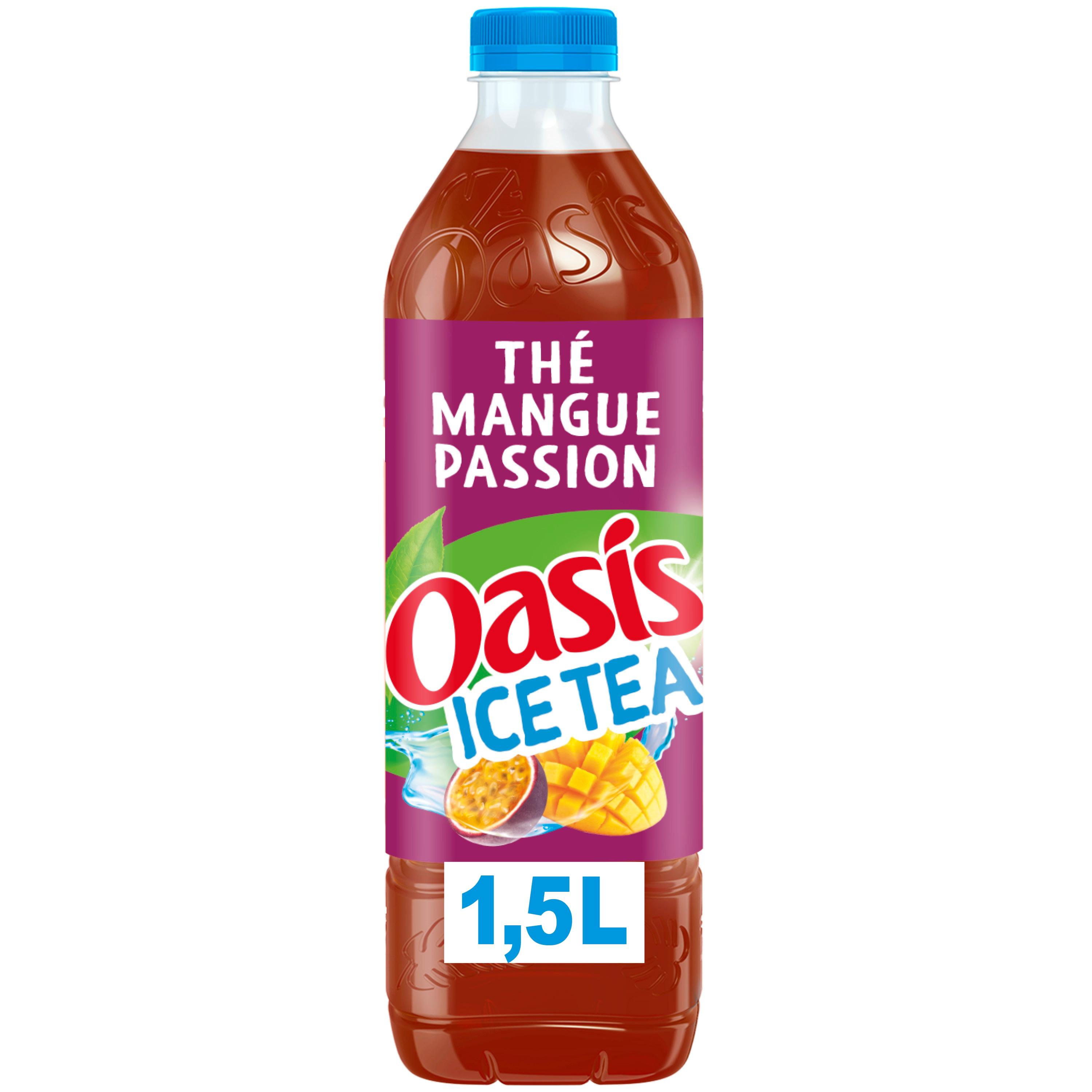Voir la diapositive 2 : OASIS Ice Tea Boisson aux fruits et thé glacé saveur mangue passion 1.5l