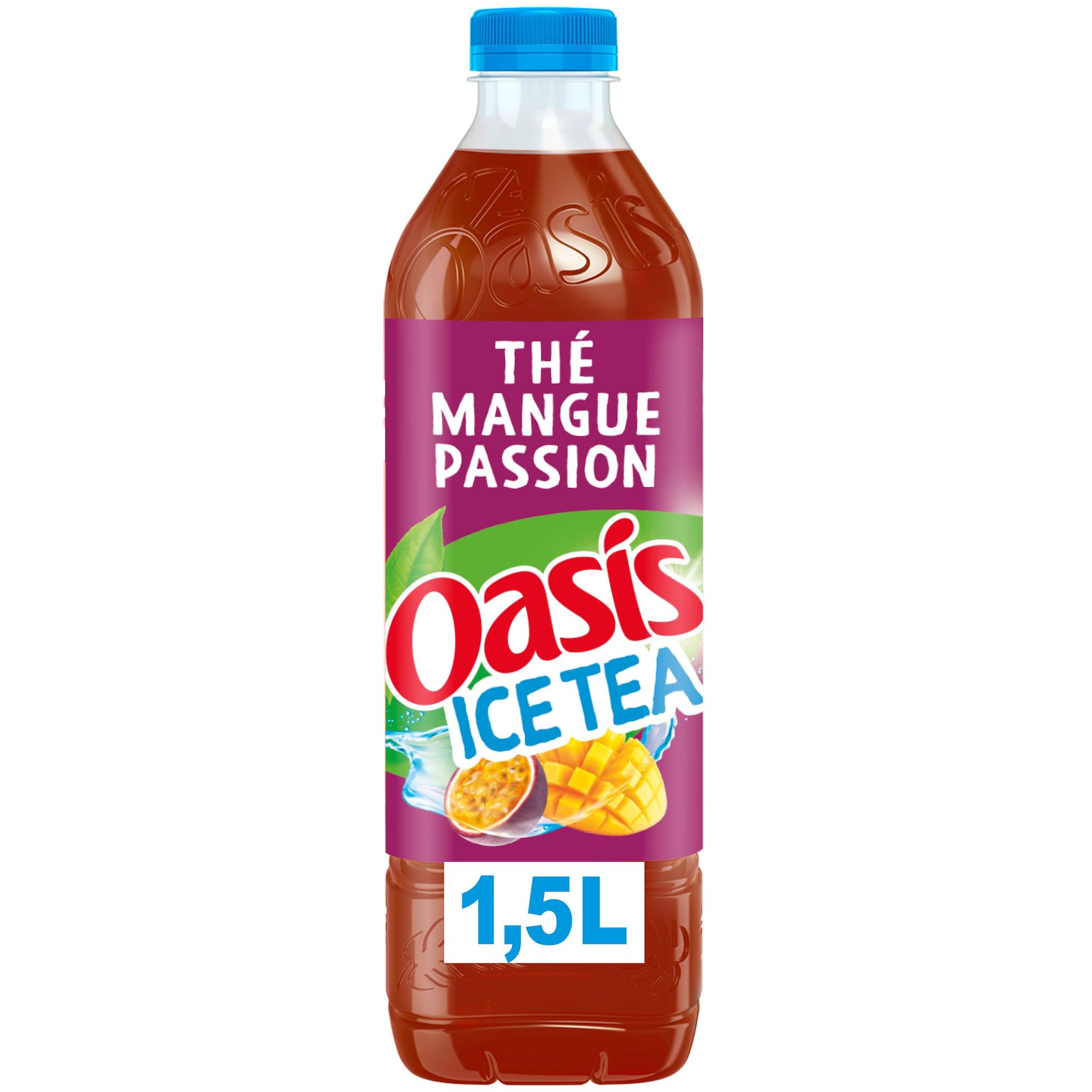 Voir la diapositive 2 : OASIS Ice Tea Boisson au thé glacé saveur mangue passion 1.5l