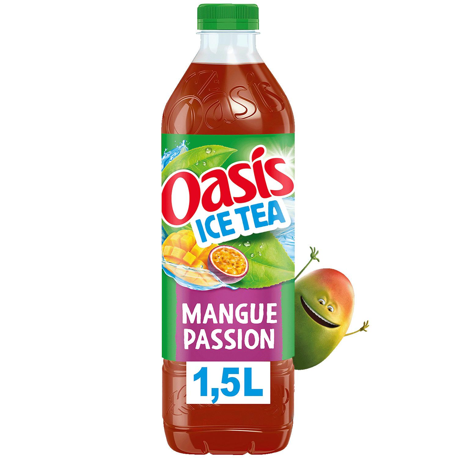 Voir la diapositive 3 : OASIS Ice Tea Boisson aux fruits et thé glacé saveur mangue passion 1.5l