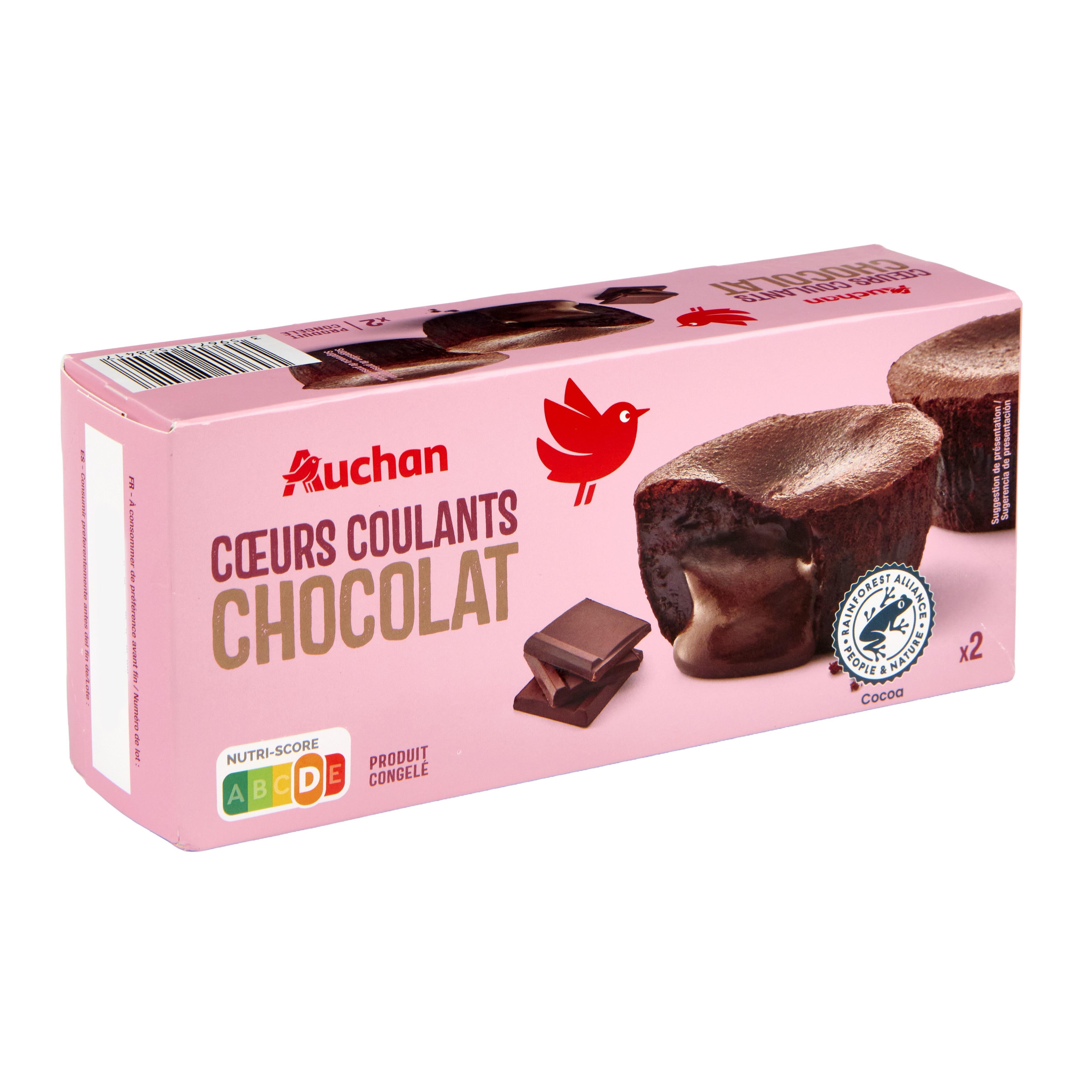 Voir la diapositive 3 : AUCHAN Coeur coulant chocolat 2 pièces 190g