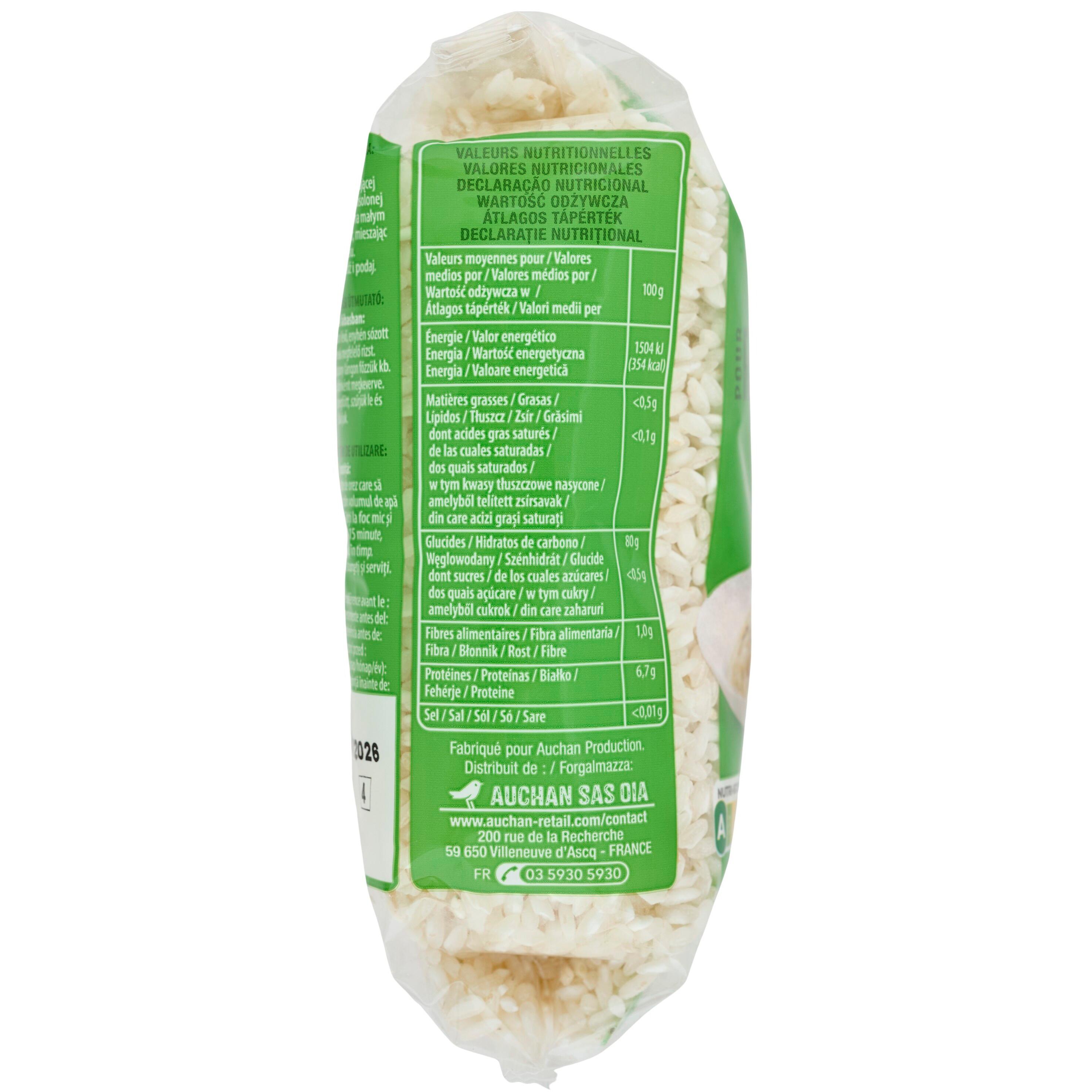 Voir la diapositive 3 : AUCHAN Riz pour risotto 500g