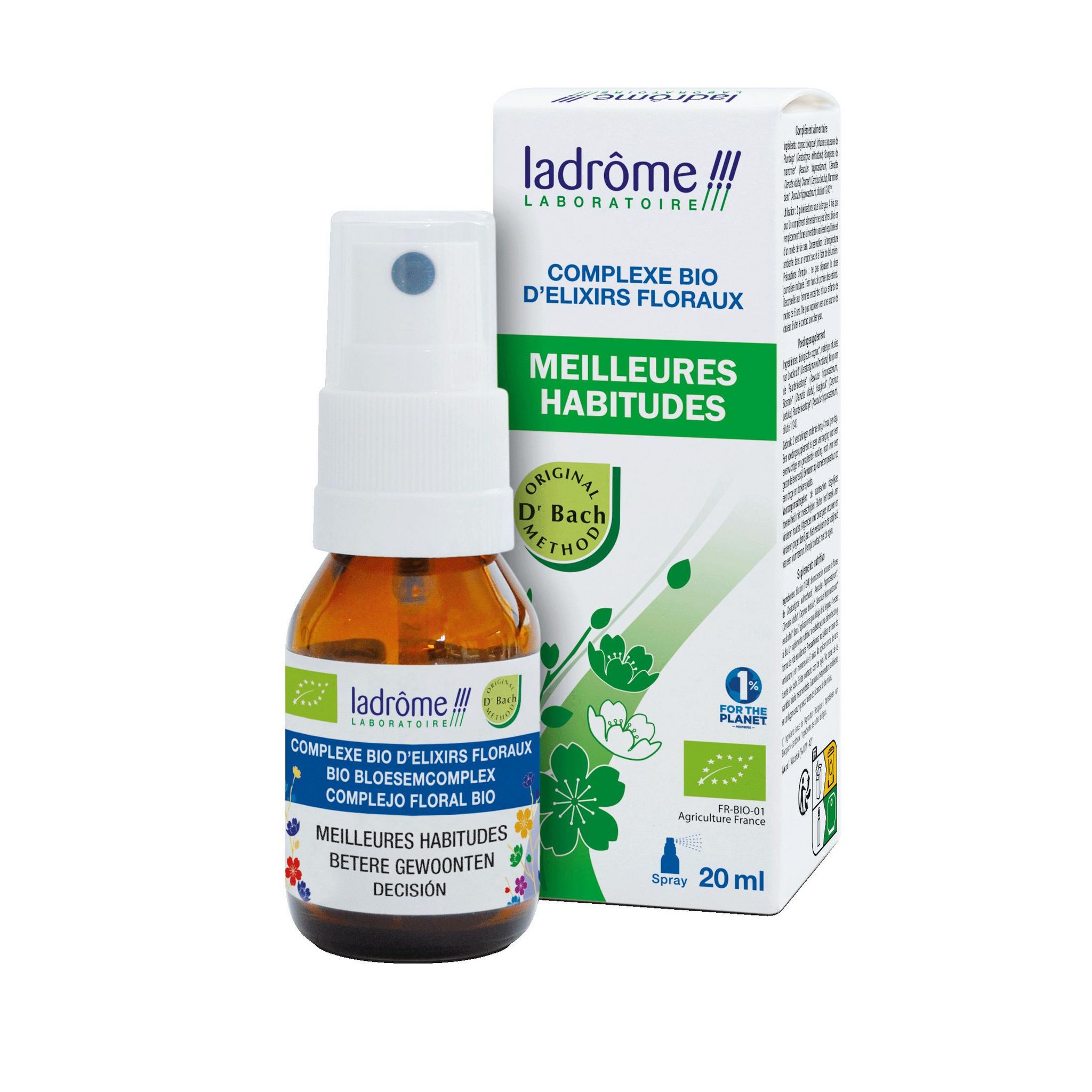LADROME Complexe d'élixirs floraux meilleures habitudes bio 20ml