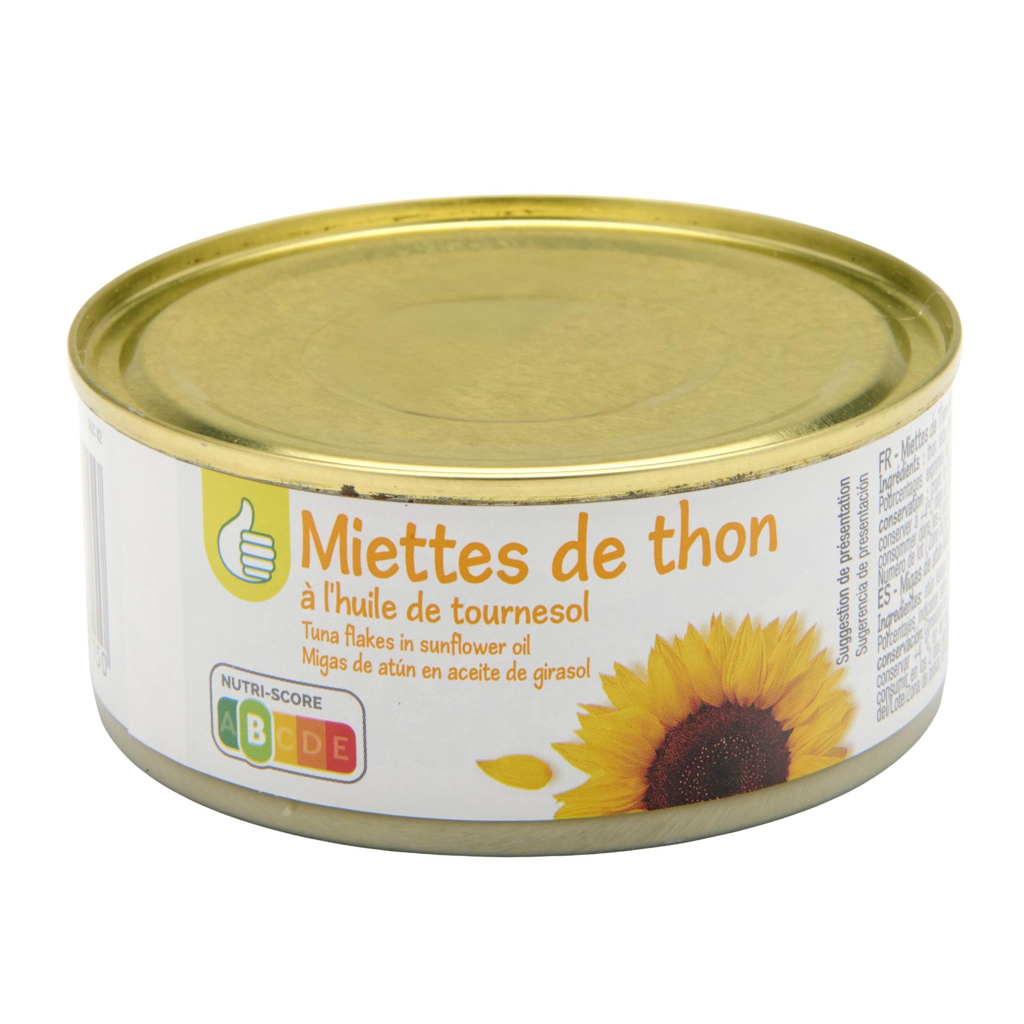 Voir la diapositive 4 : POUCE Miettes de thon à l'huile de tournesol 160g