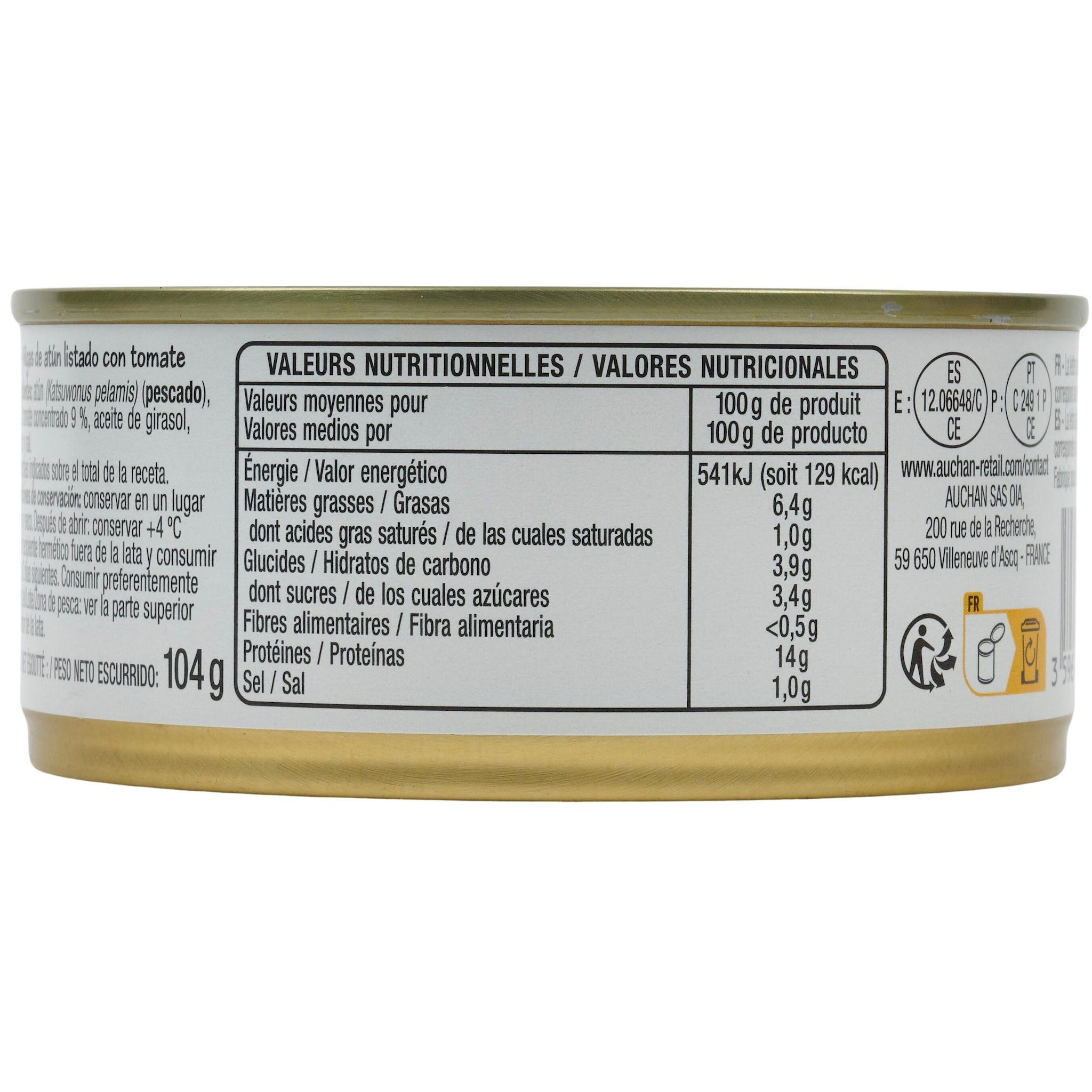 Voir la diapositive 2 : POUCE Miettes de thon à la tomate 160g