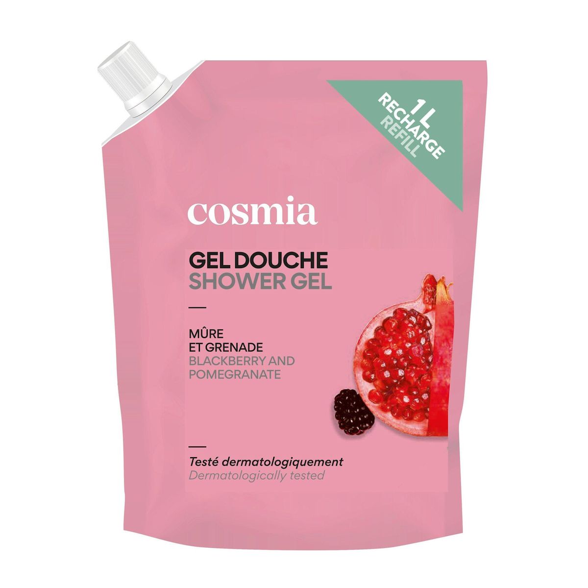 COSMIA Recharge gel douche mûre et grenade 1l