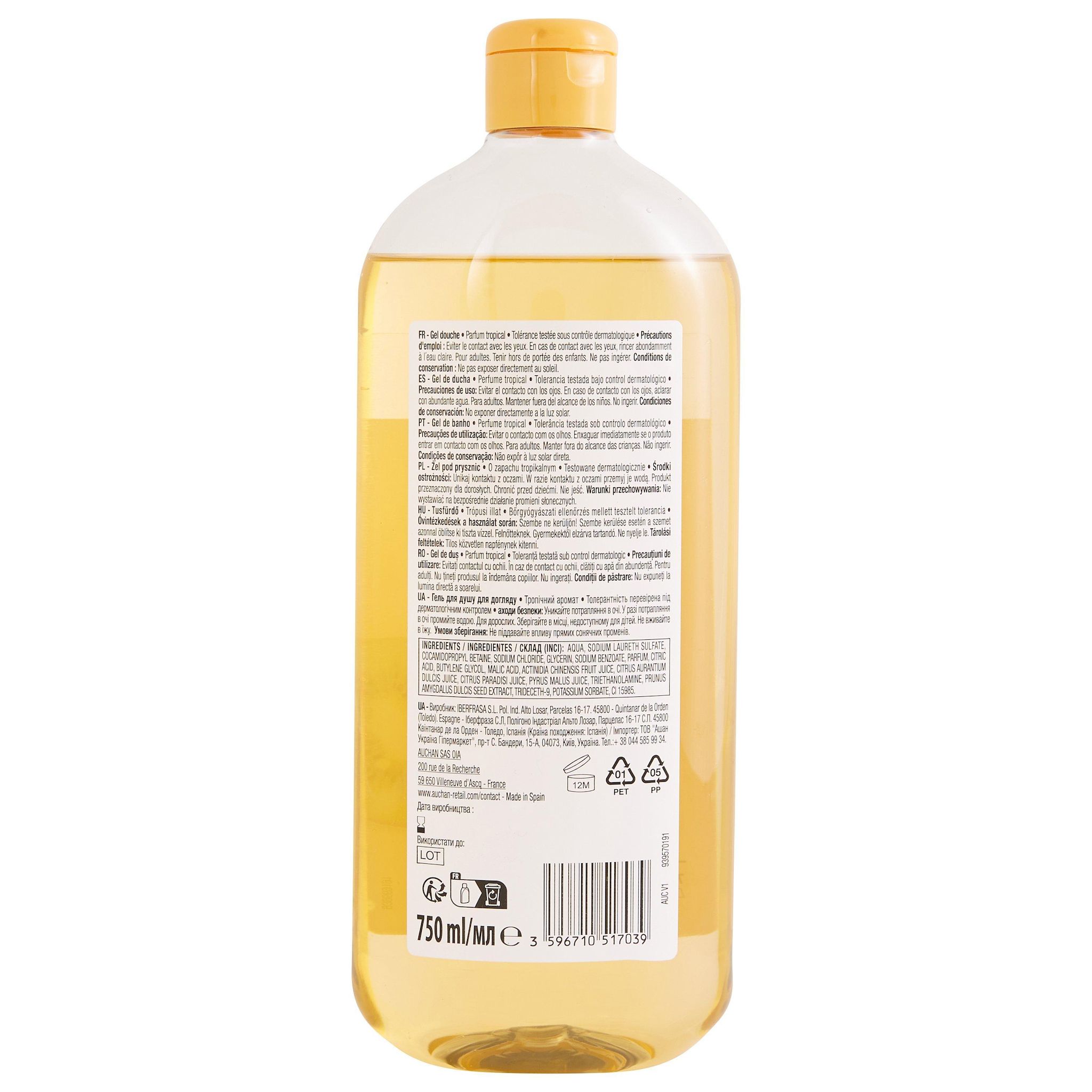 Voir la diapositive 3 : COSMIA Gel douche tropical 750ml