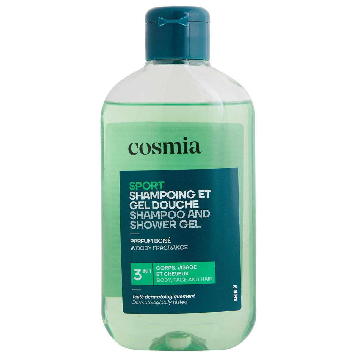 COSMIA Shampoing et gel douche sport 3en1 parfum boisé 250ml