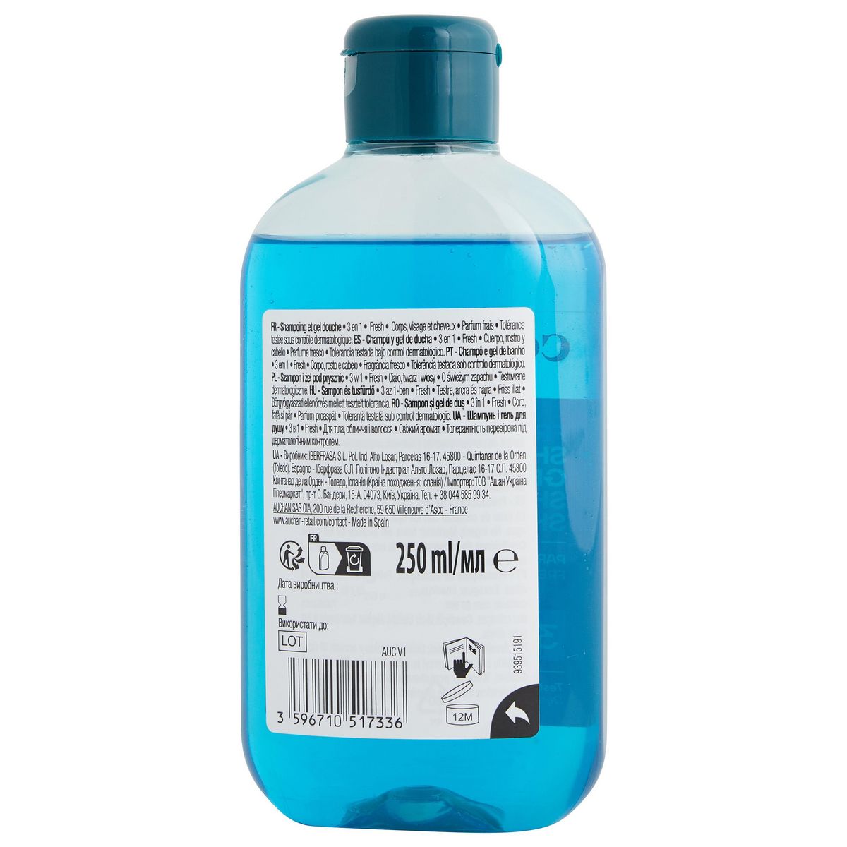 COSMIA Shampoing et gel douche fresh 3en1 parfum frais 250ml