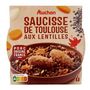 Voir la diapositive 2 : AUCHAN Saucisse de Toulouse aux lentilles 1 portion 300g