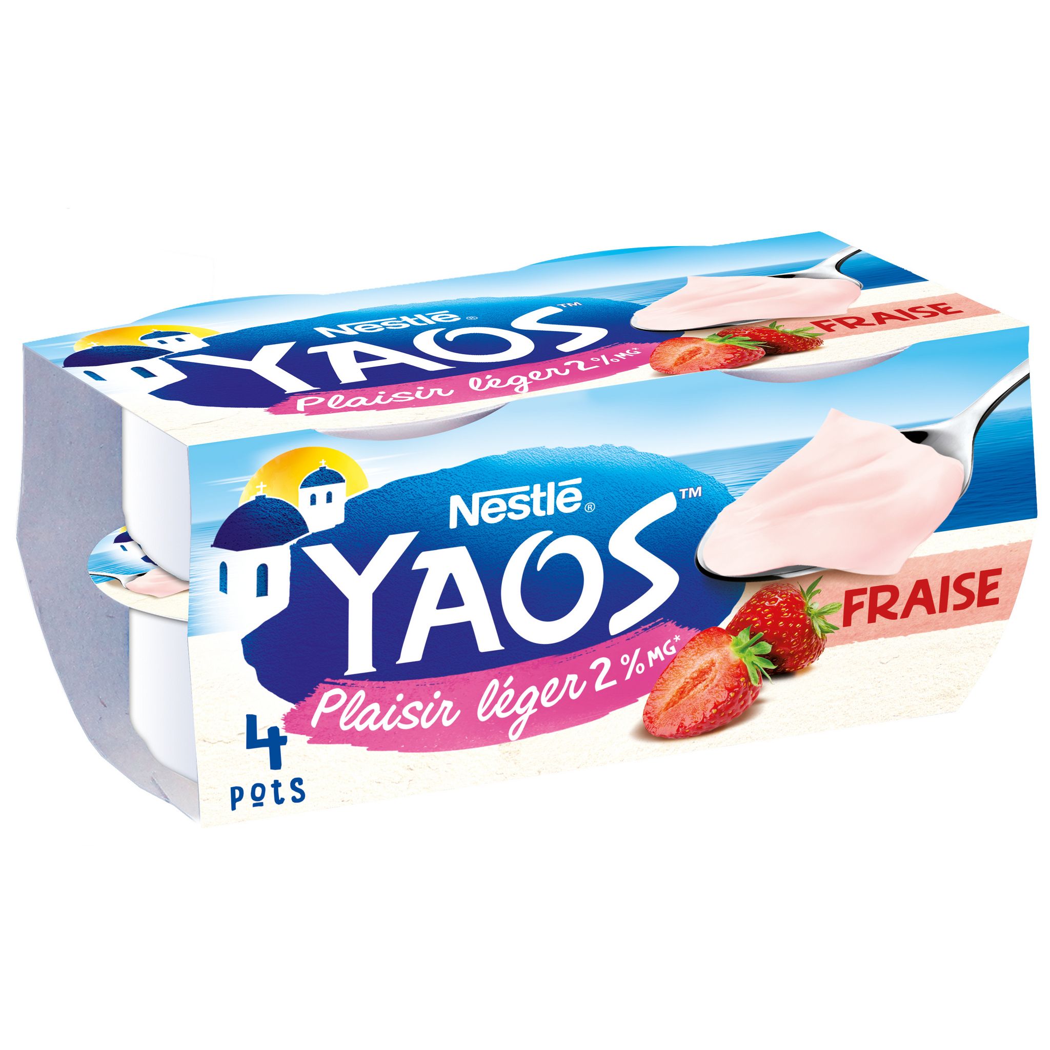 YAOS Plaisir léger - Yaourt à la grecque à la fraise 2% MG 4x125g