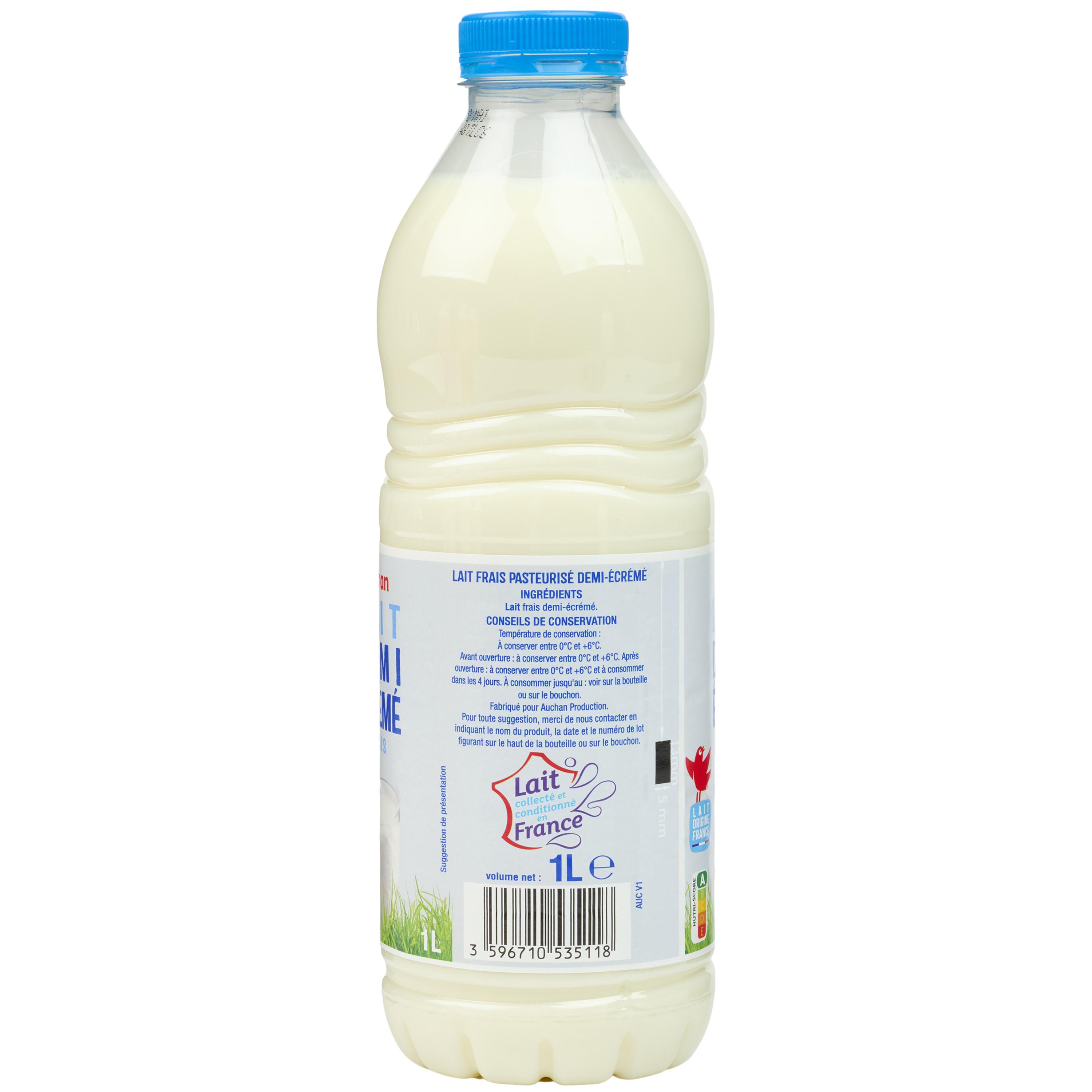 Voir la diapositive 3 : AUCHAN Lait demi-écrémé frais 1l