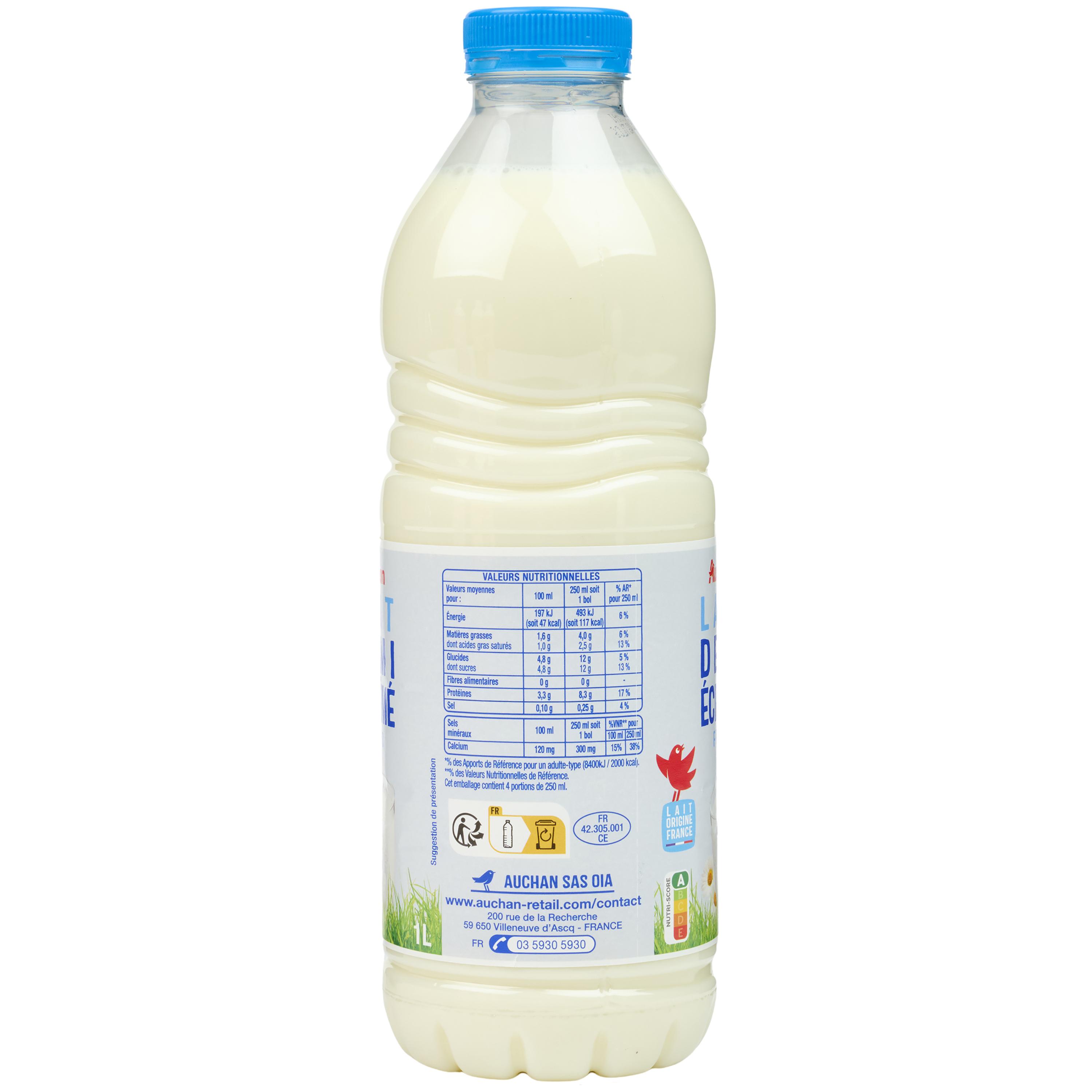 Voir la diapositive 5 : AUCHAN Lait demi-écrémé frais 1l